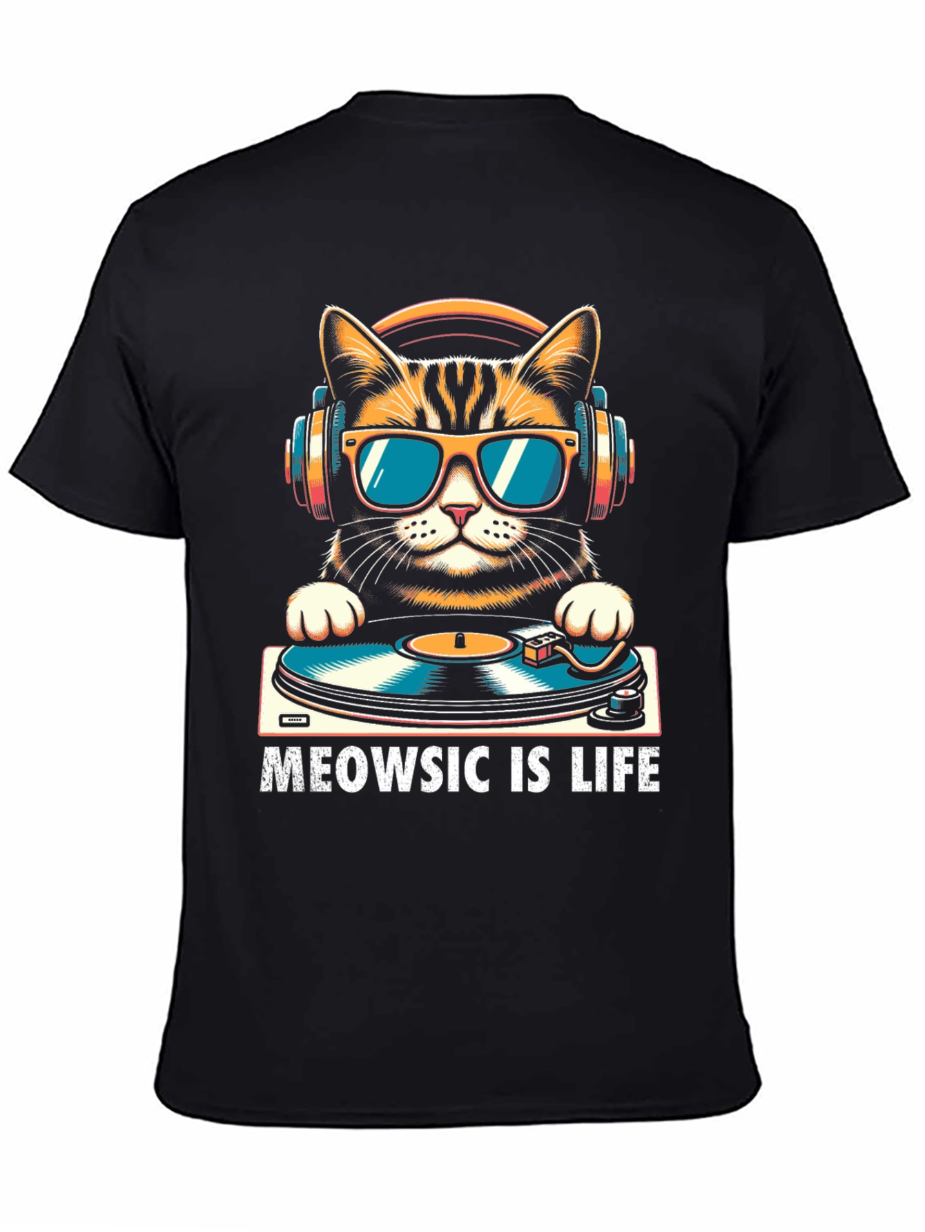 Meowsic is Life Cat DJ T-Shirt