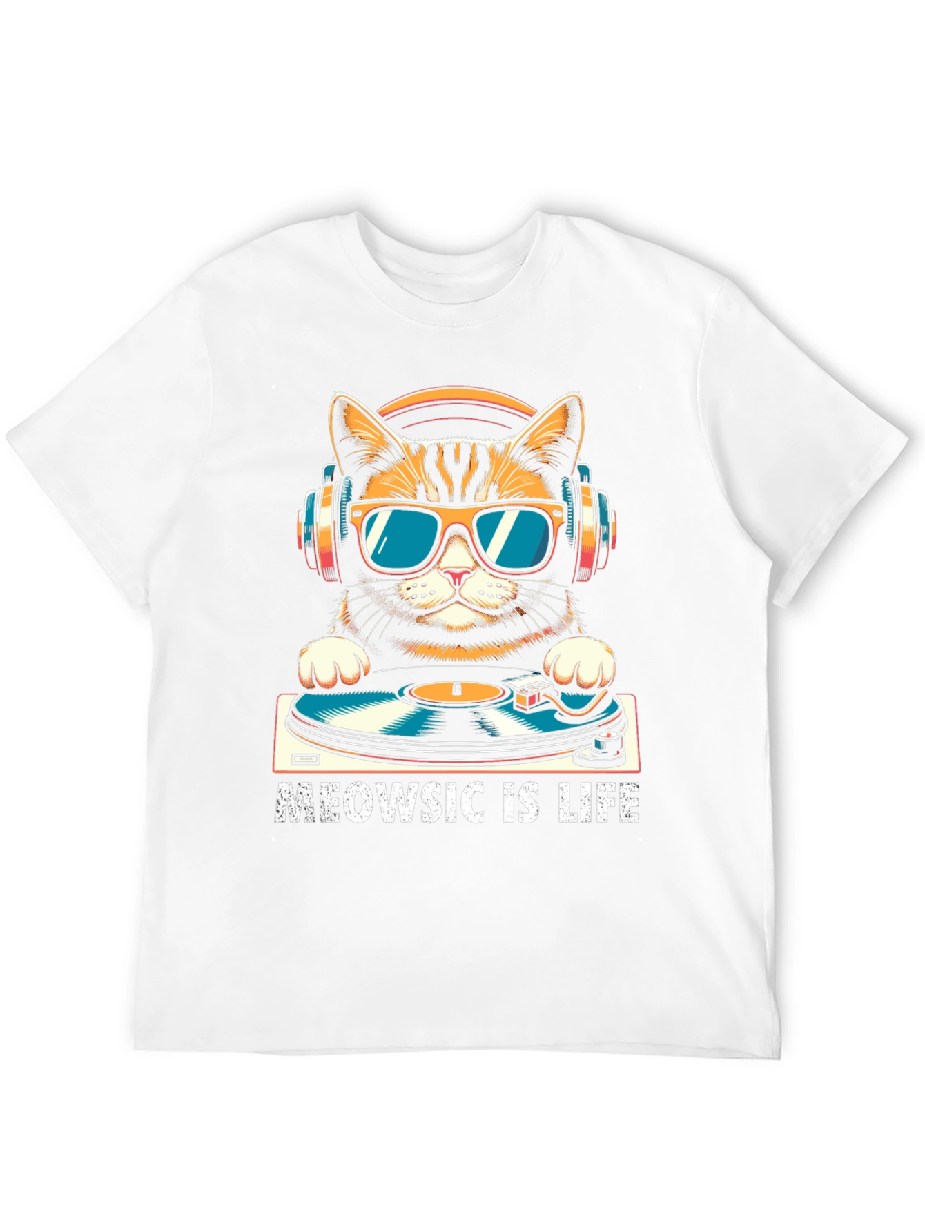 Meowsic is Life Cat DJ T-Shirt