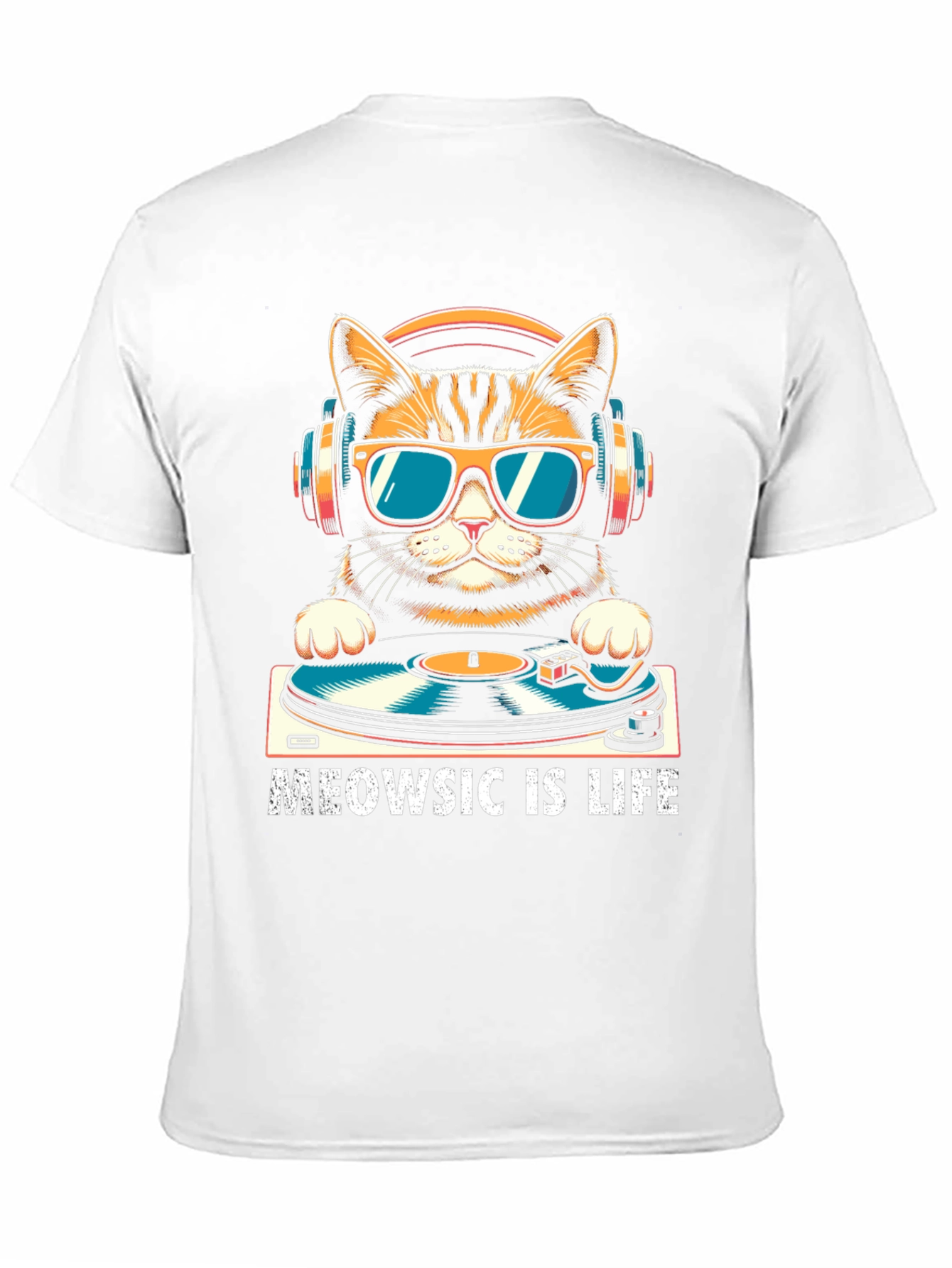 Meowsic is Life Cat DJ T-Shirt