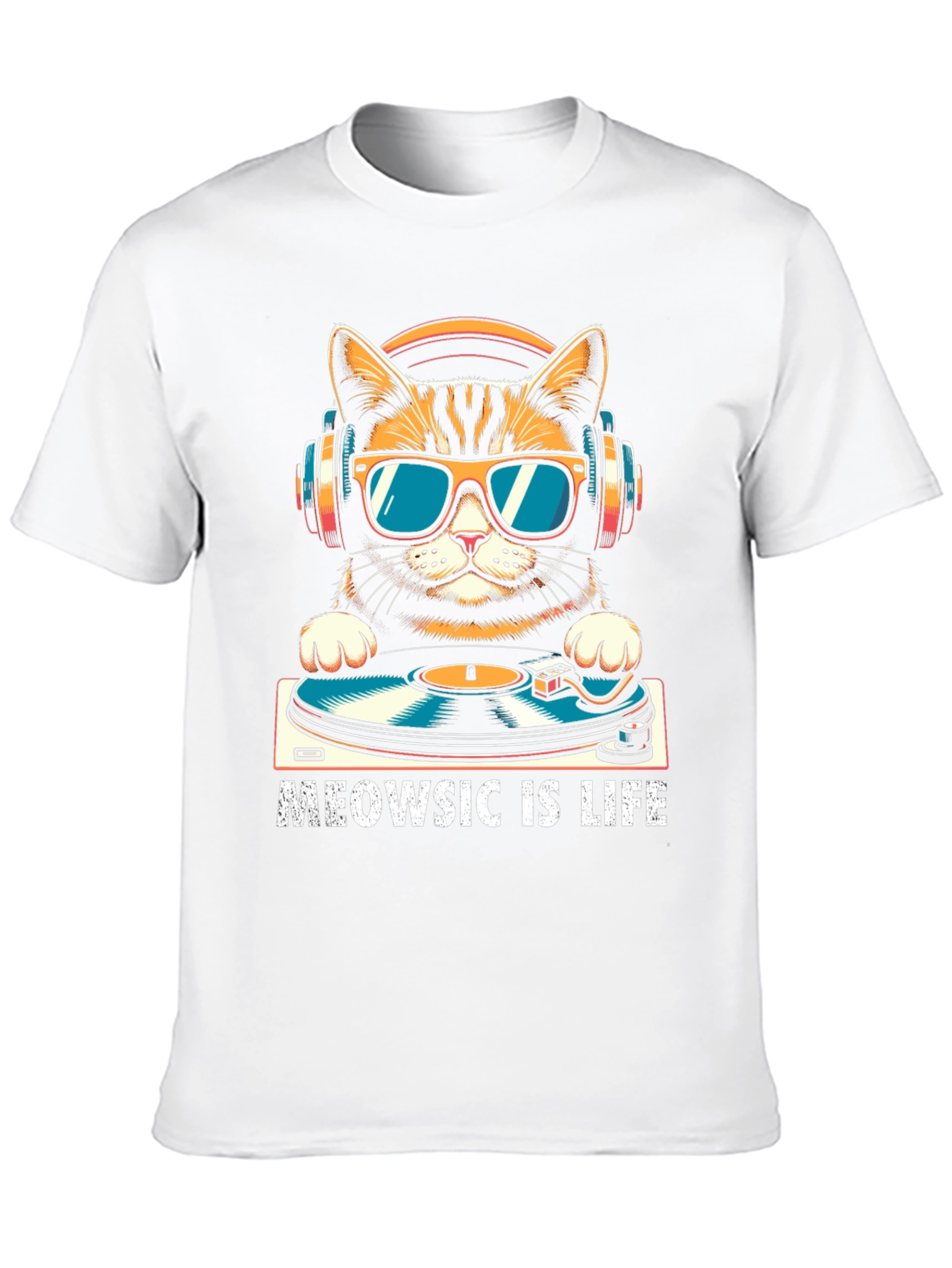 Meowsic is Life Cat DJ T-Shirt
