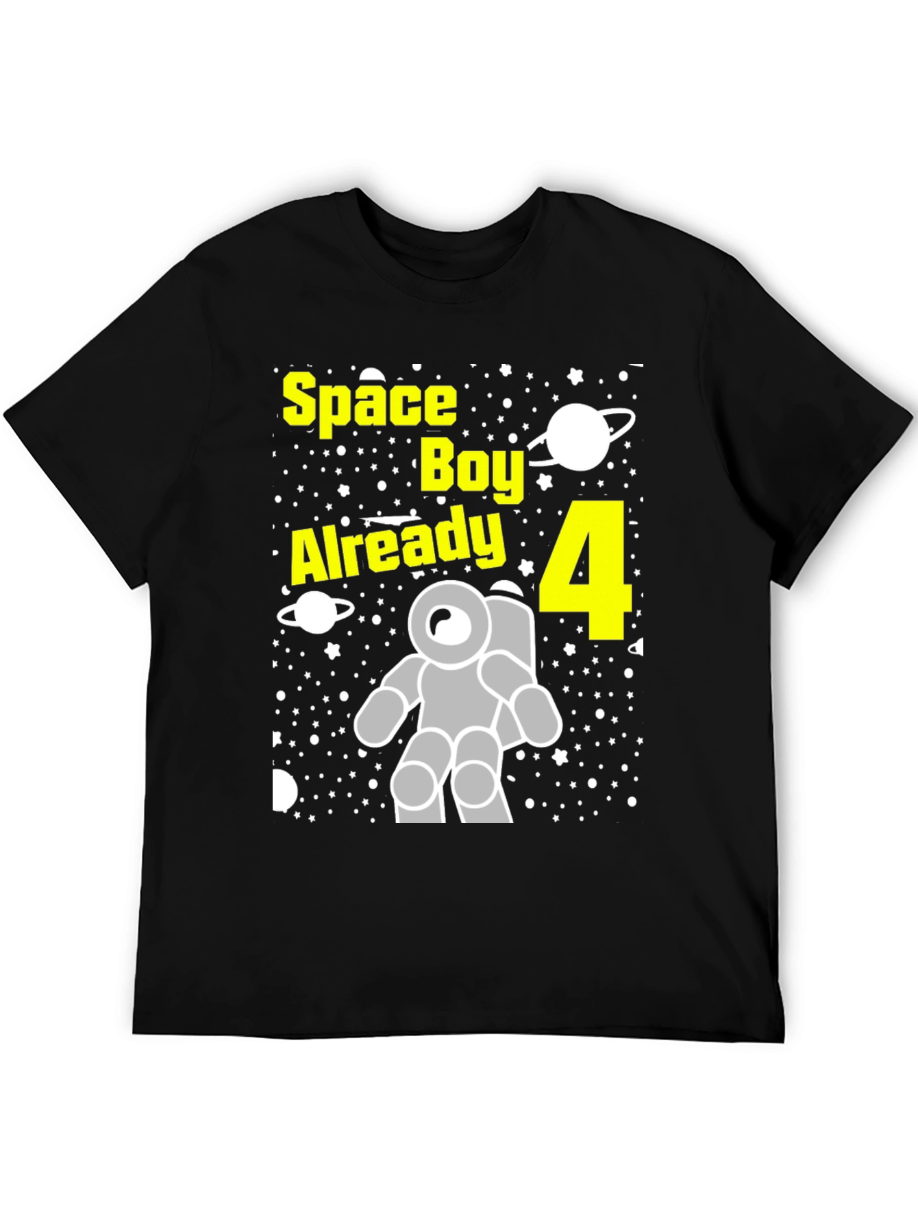 Space Boy Birthday T-Shirt - Already 4 Astronaut Tee
