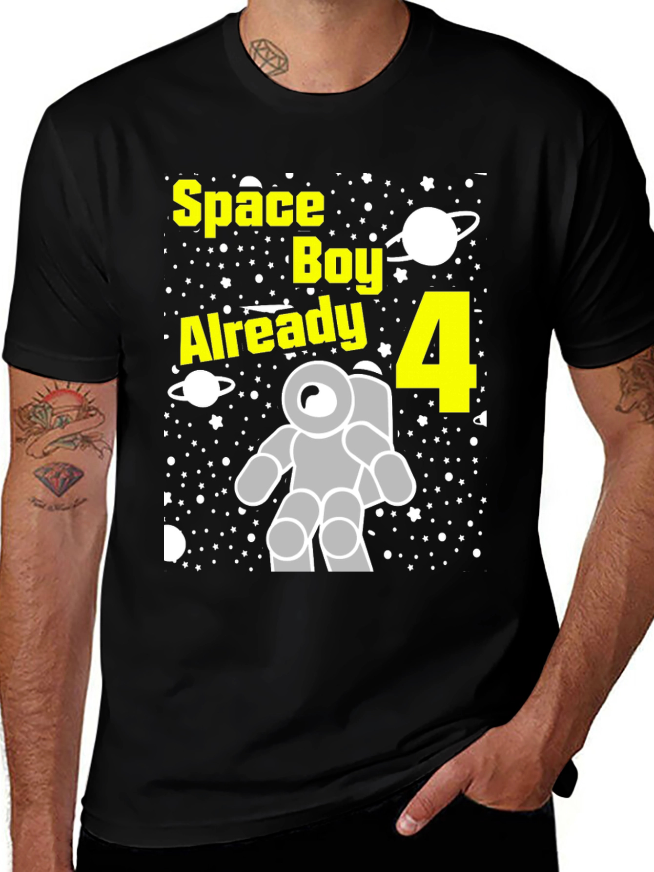 Space Boy Birthday T-Shirt - Already 4 Astronaut Tee