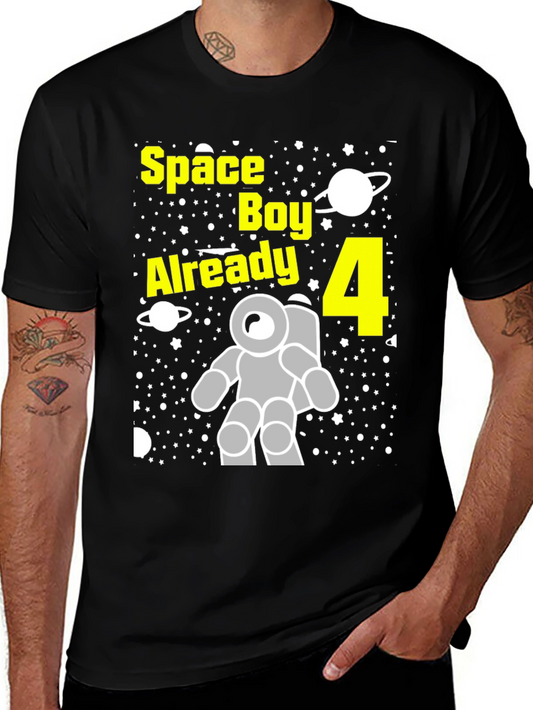 Space Boy Birthday T-Shirt - Already 4 Astronaut Tee