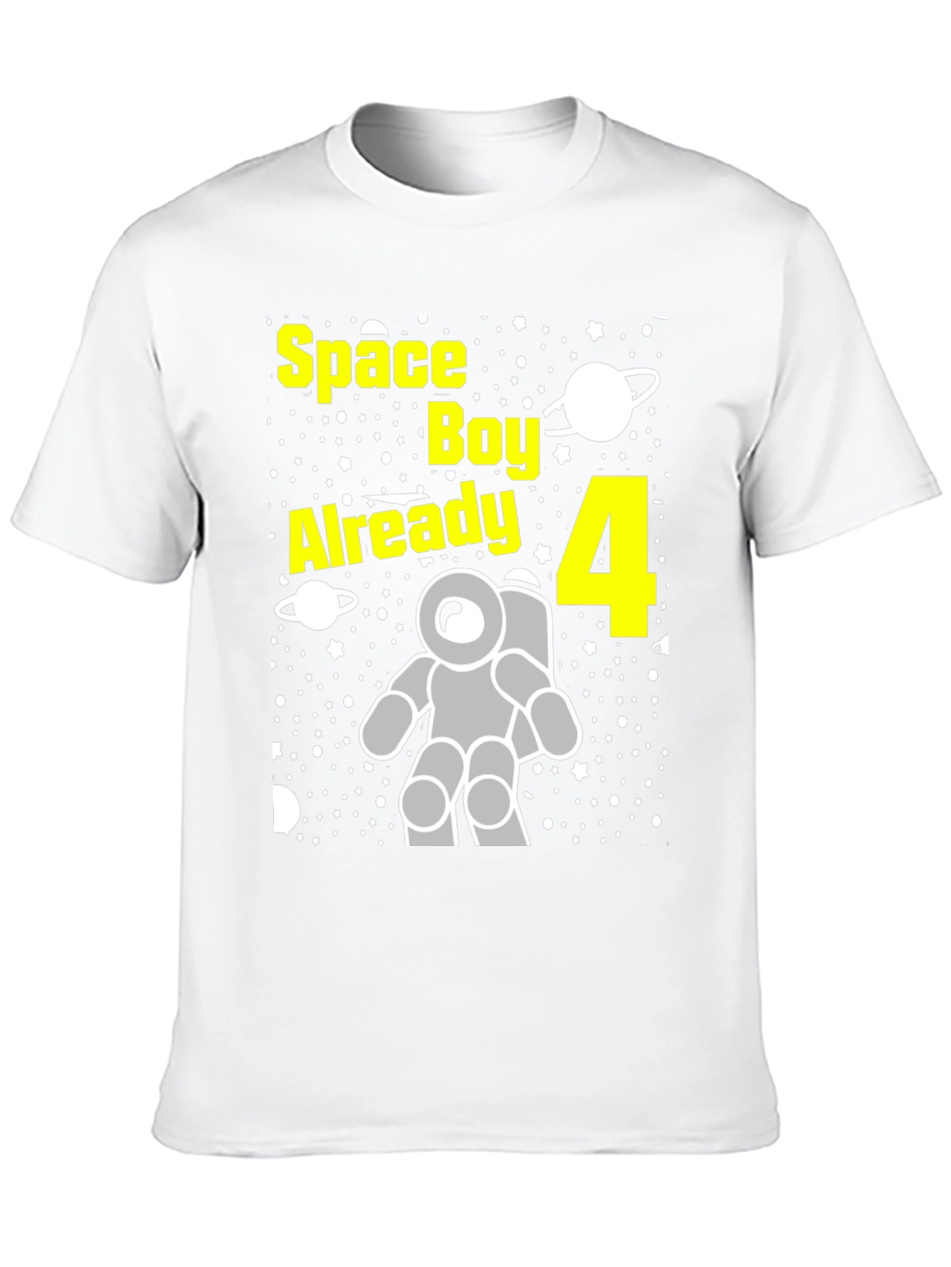 Space Boy Birthday T-Shirt - Already 4 Astronaut Tee