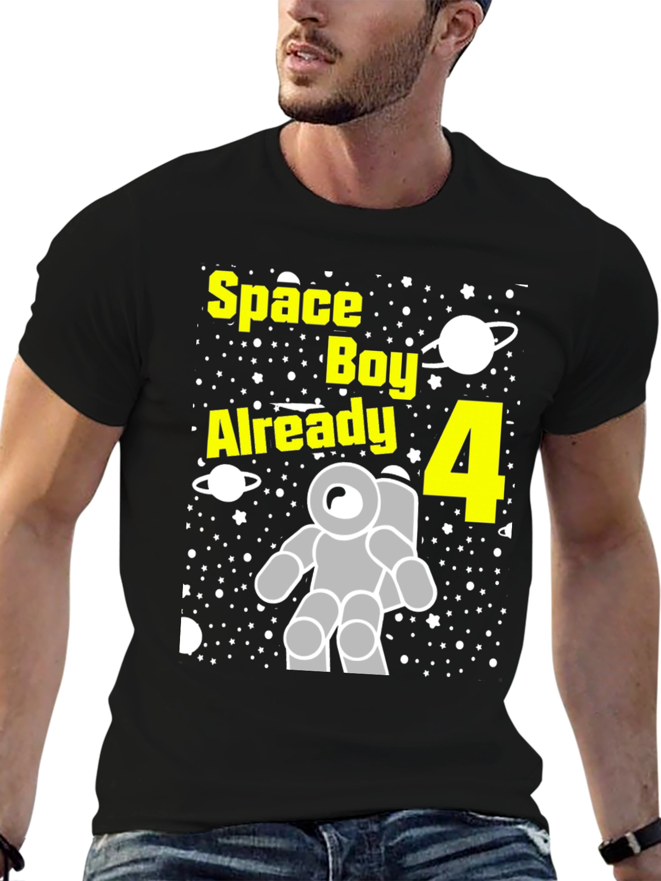 Space Boy Birthday T-Shirt - Already 4 Astronaut Tee