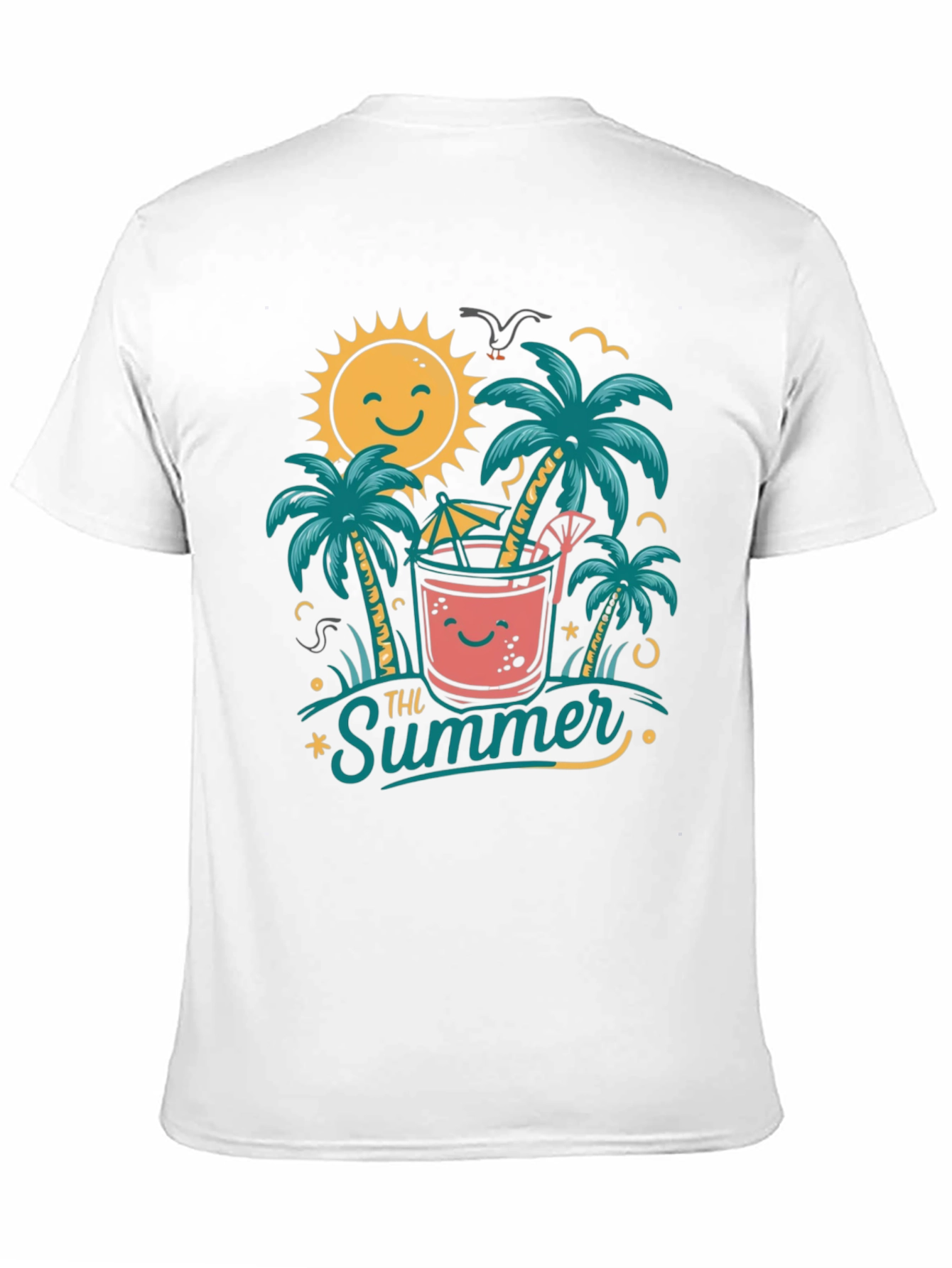 Summer Vibes Graphic Tee - Tropical Beach Design