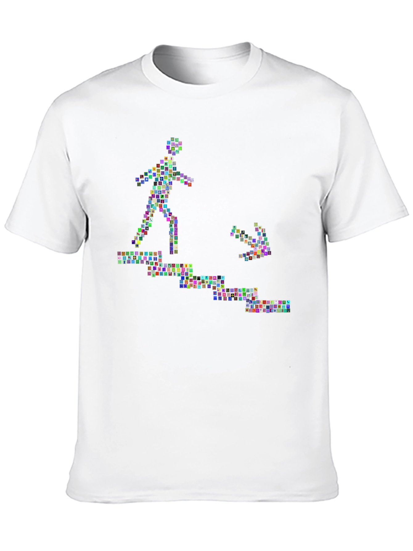 Abstract Graphic Print Black Crew Neck Tee