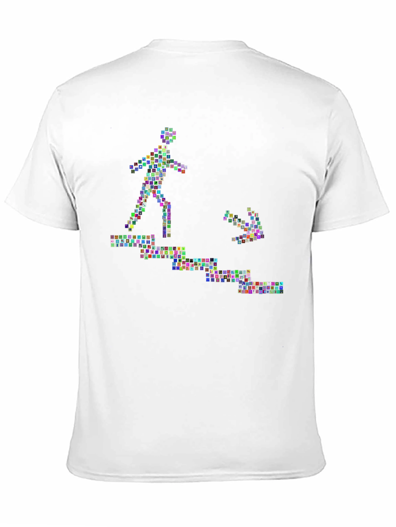 Abstract Graphic Print Black Crew Neck Tee