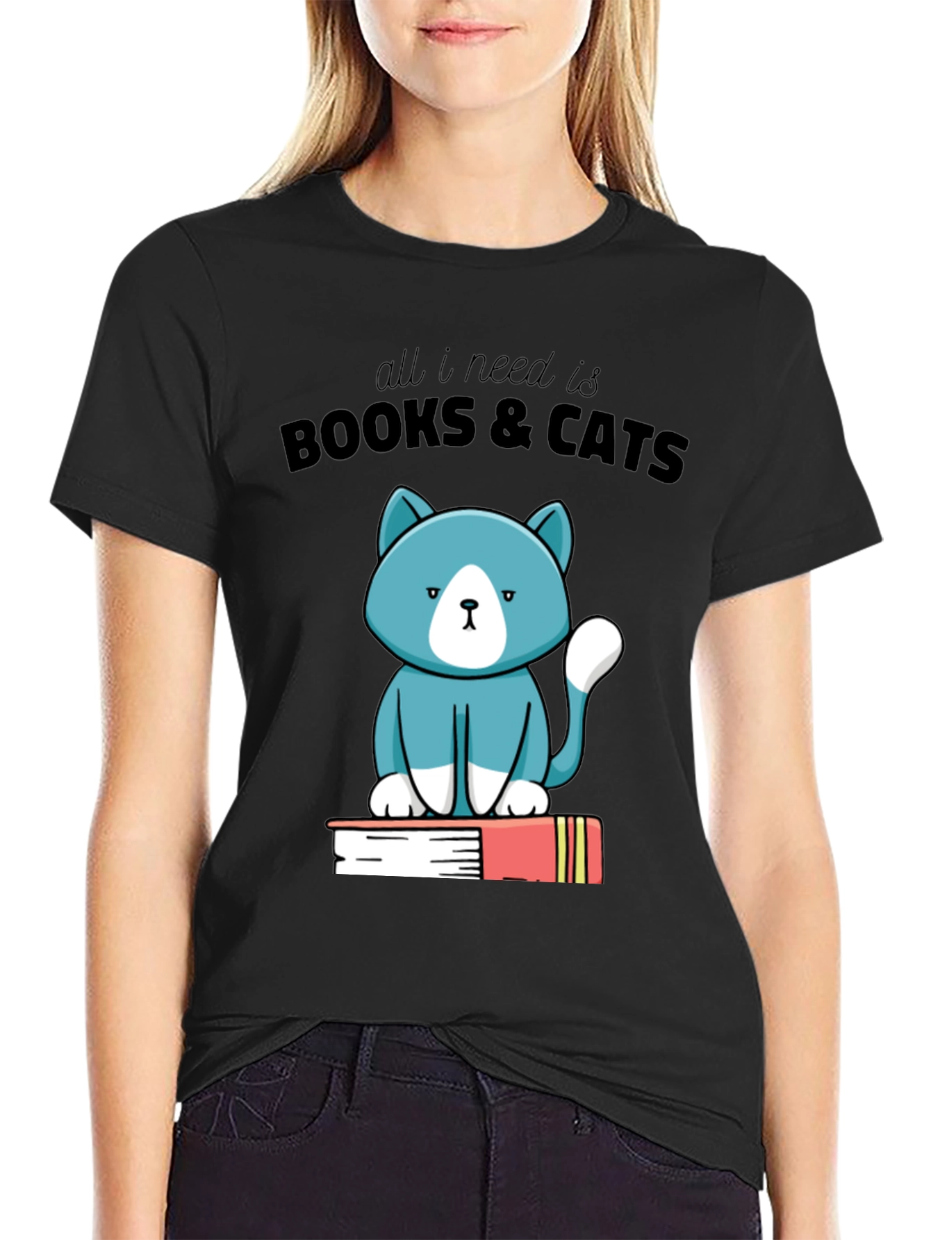 Books and Cats Graphic Tee