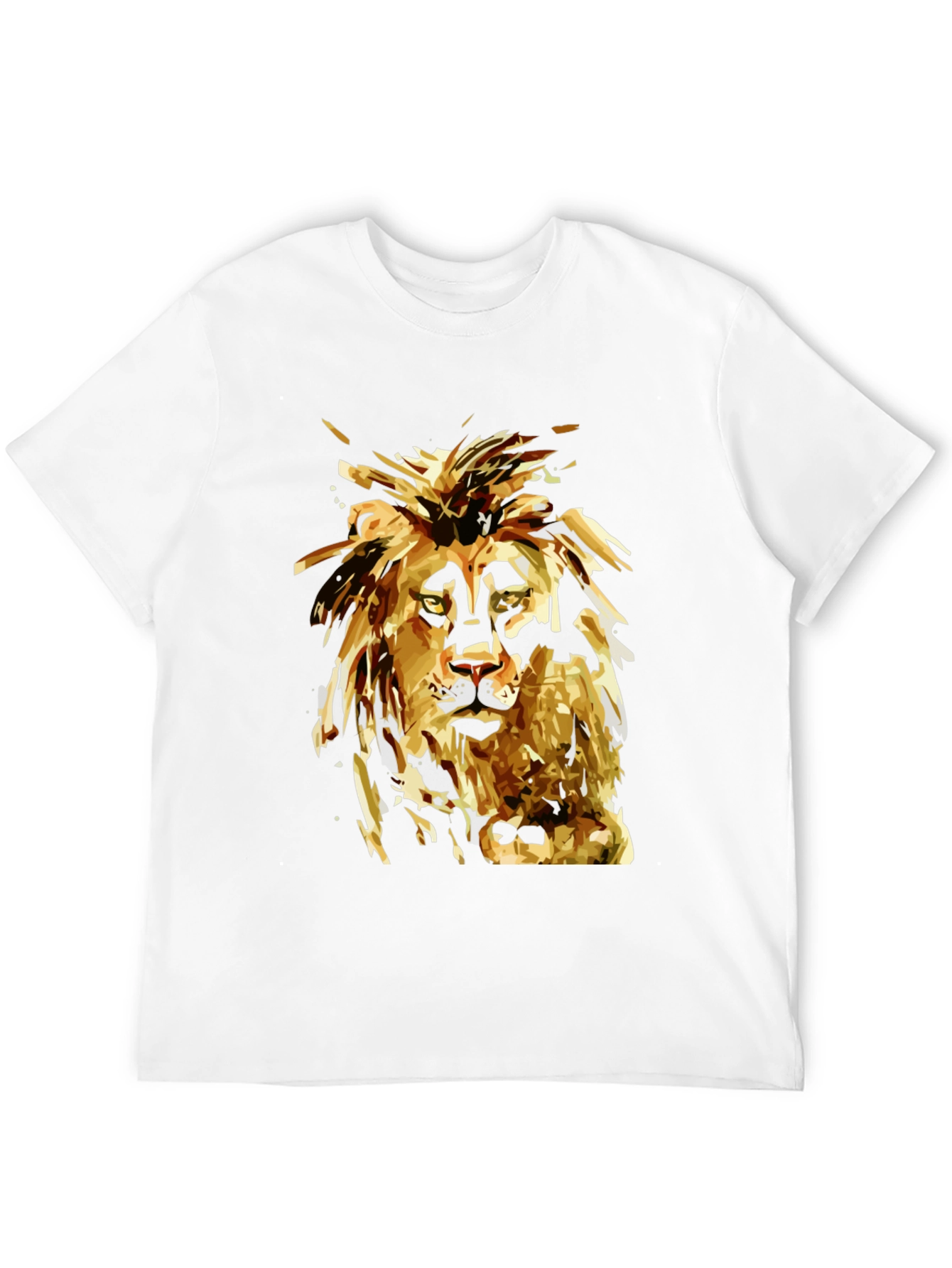 Lion Graphic Print Black T-Shirt for Men