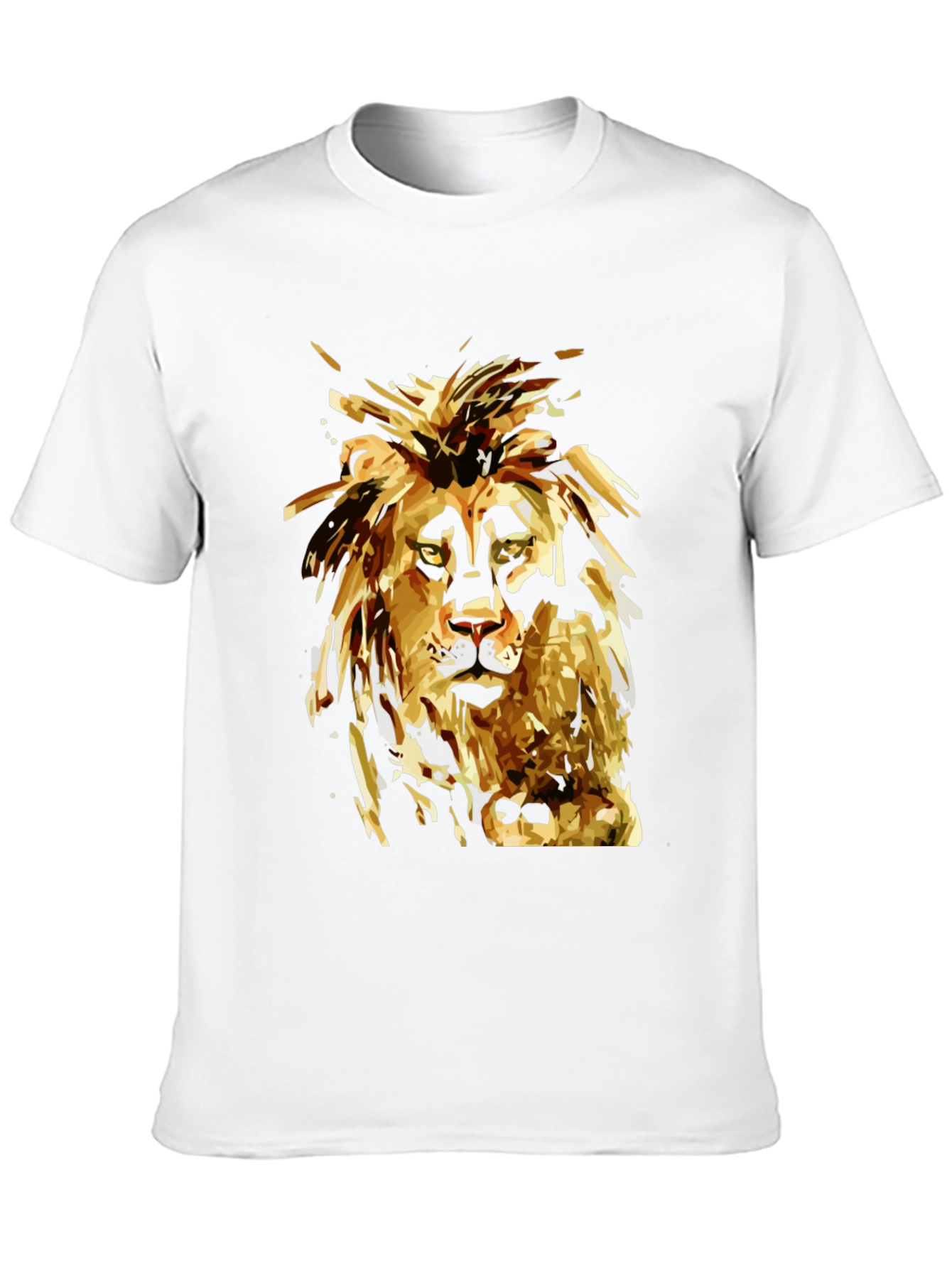 Lion Graphic Print Black T-Shirt for Men