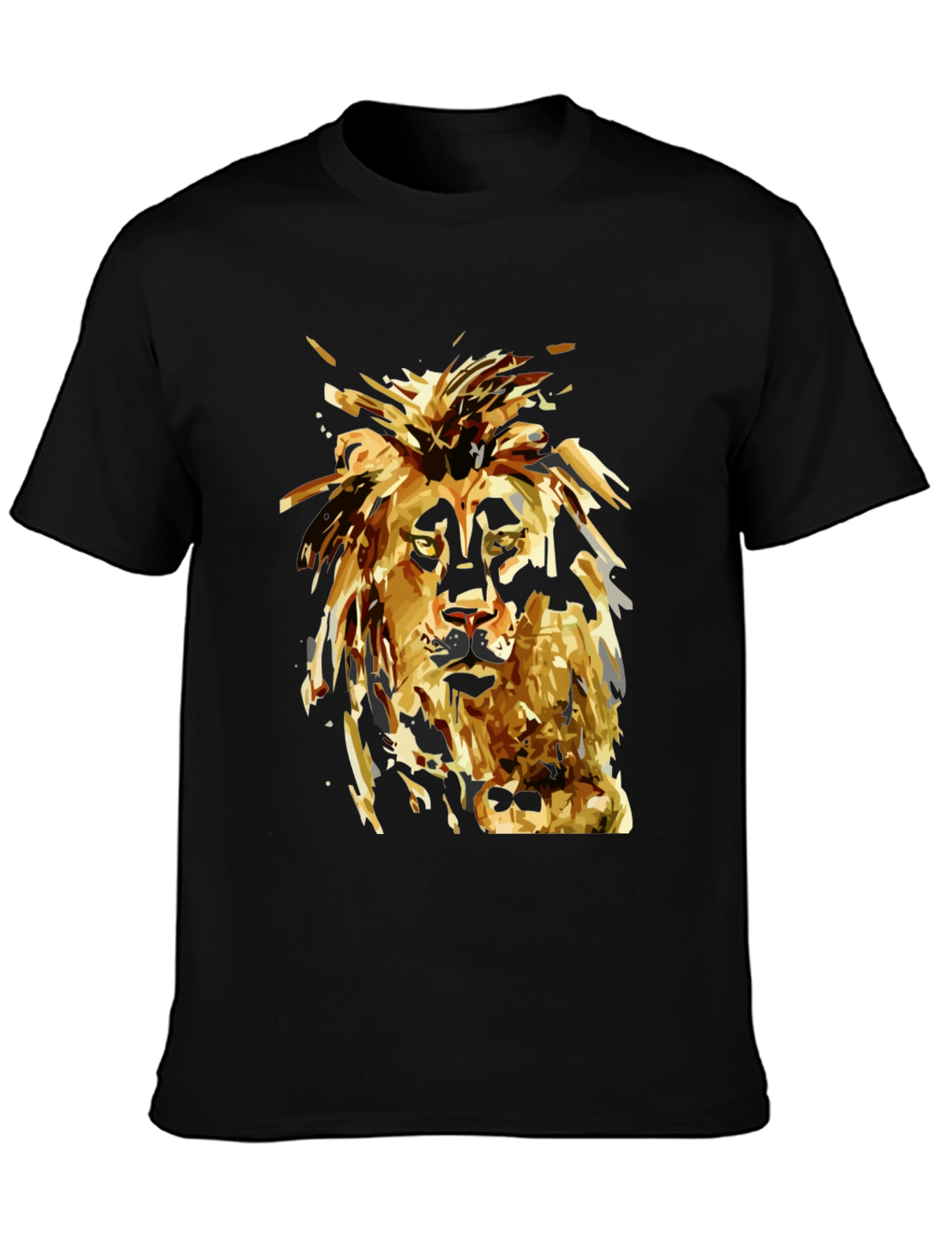 Lion Graphic Print Black T-Shirt for Men
