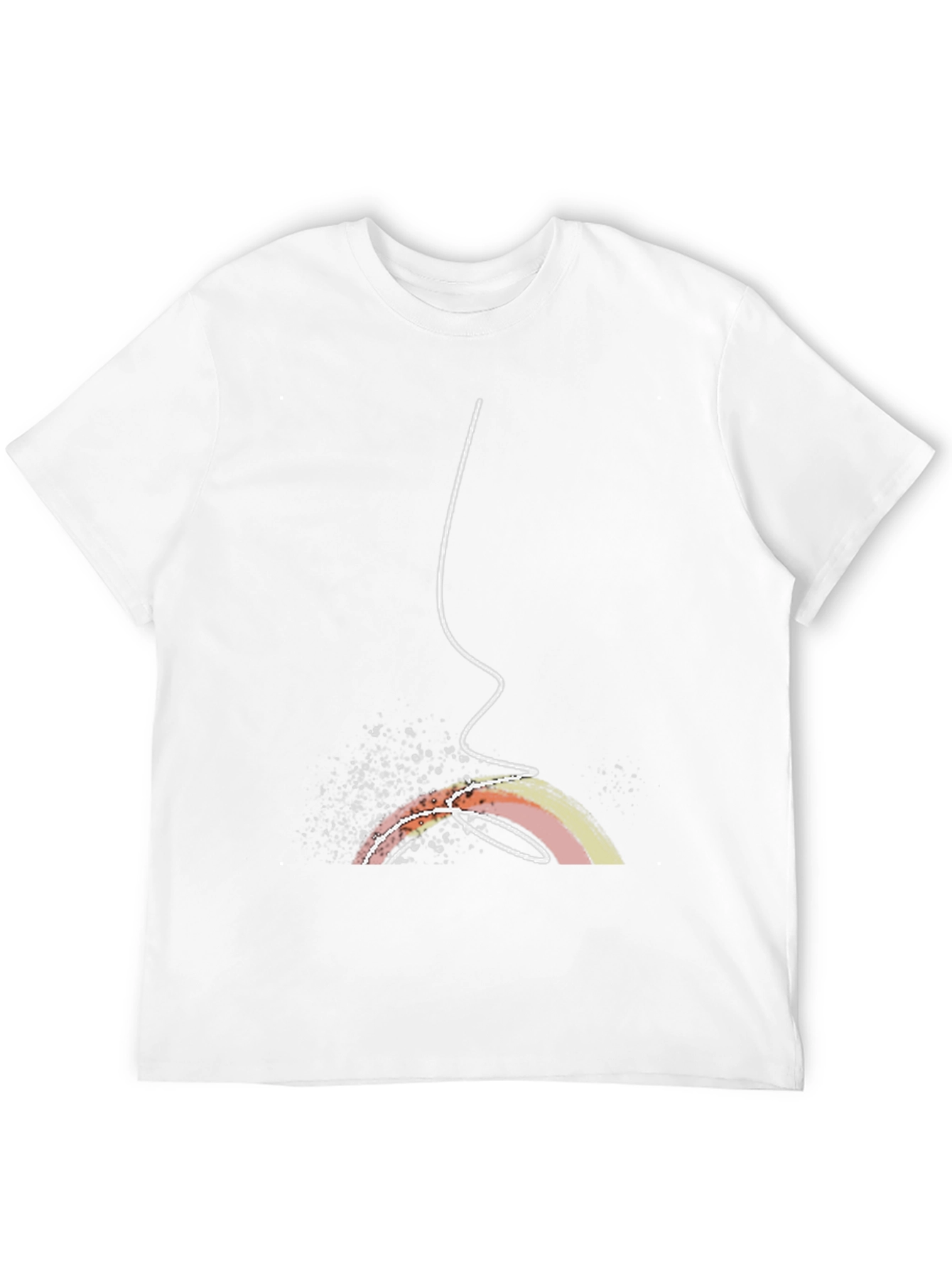 Abstract Rainbow Line Art Black Tee