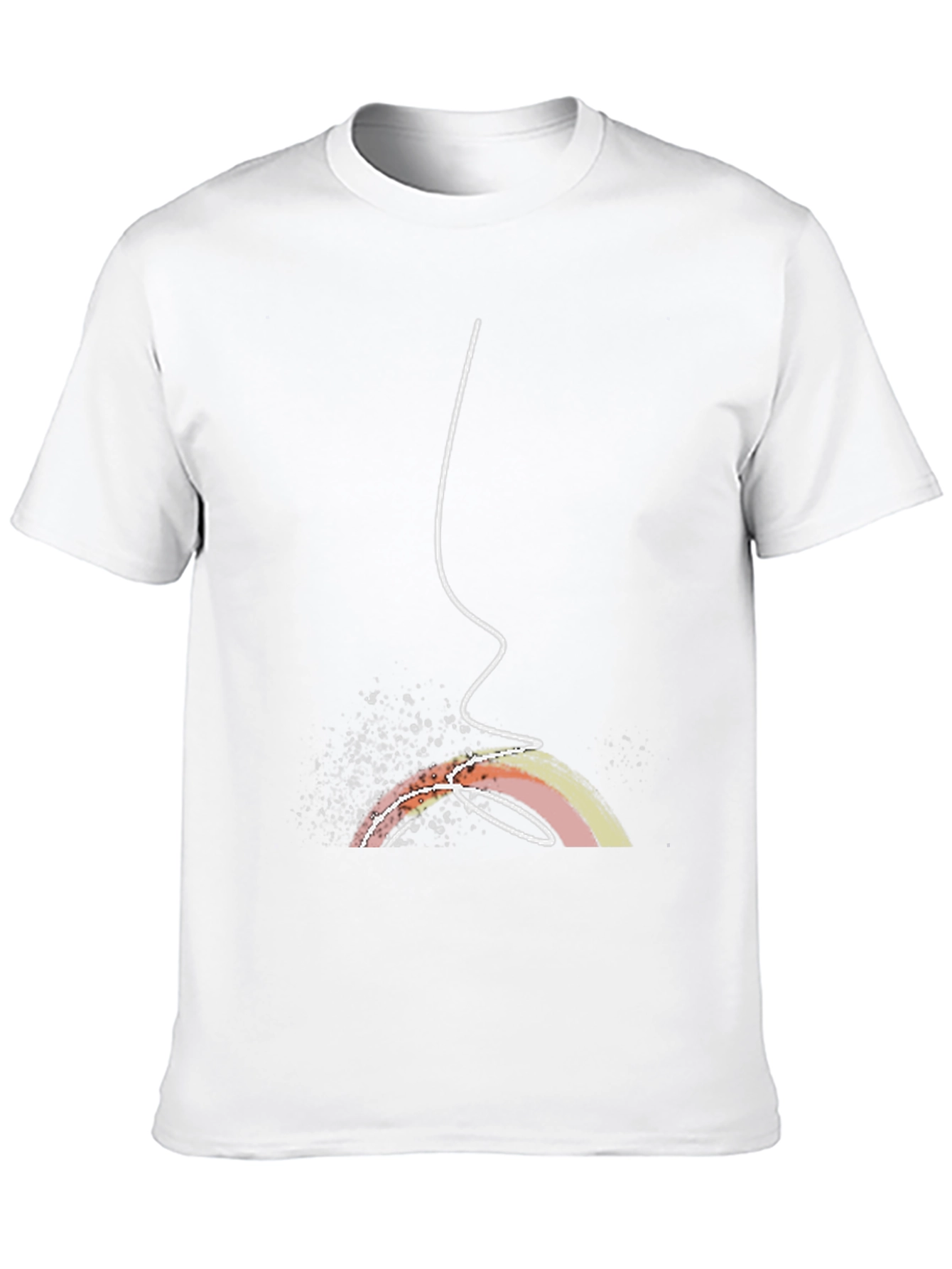Abstract Rainbow Line Art Black Tee