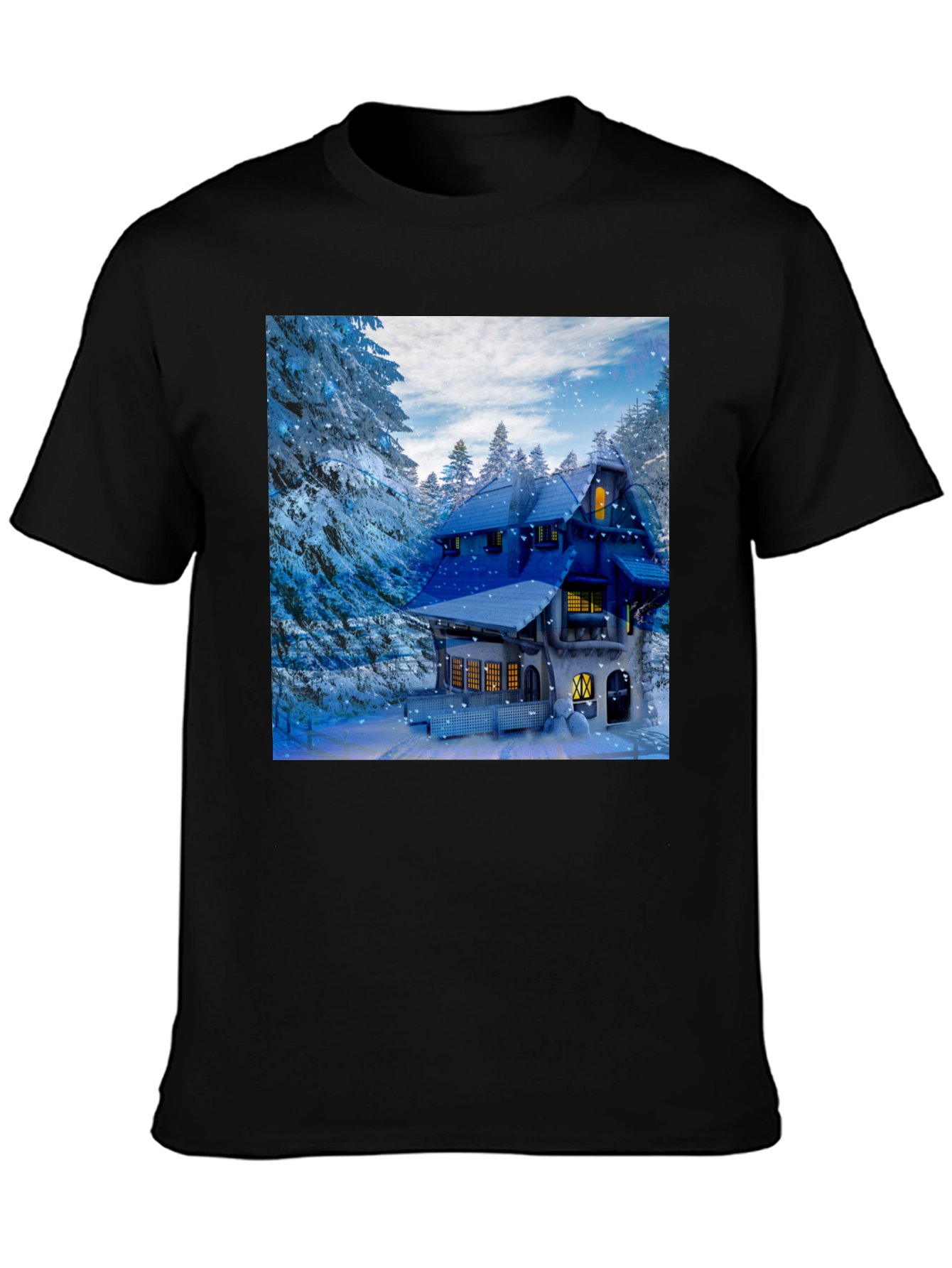 Winter Cabin Graphic T-Shirt