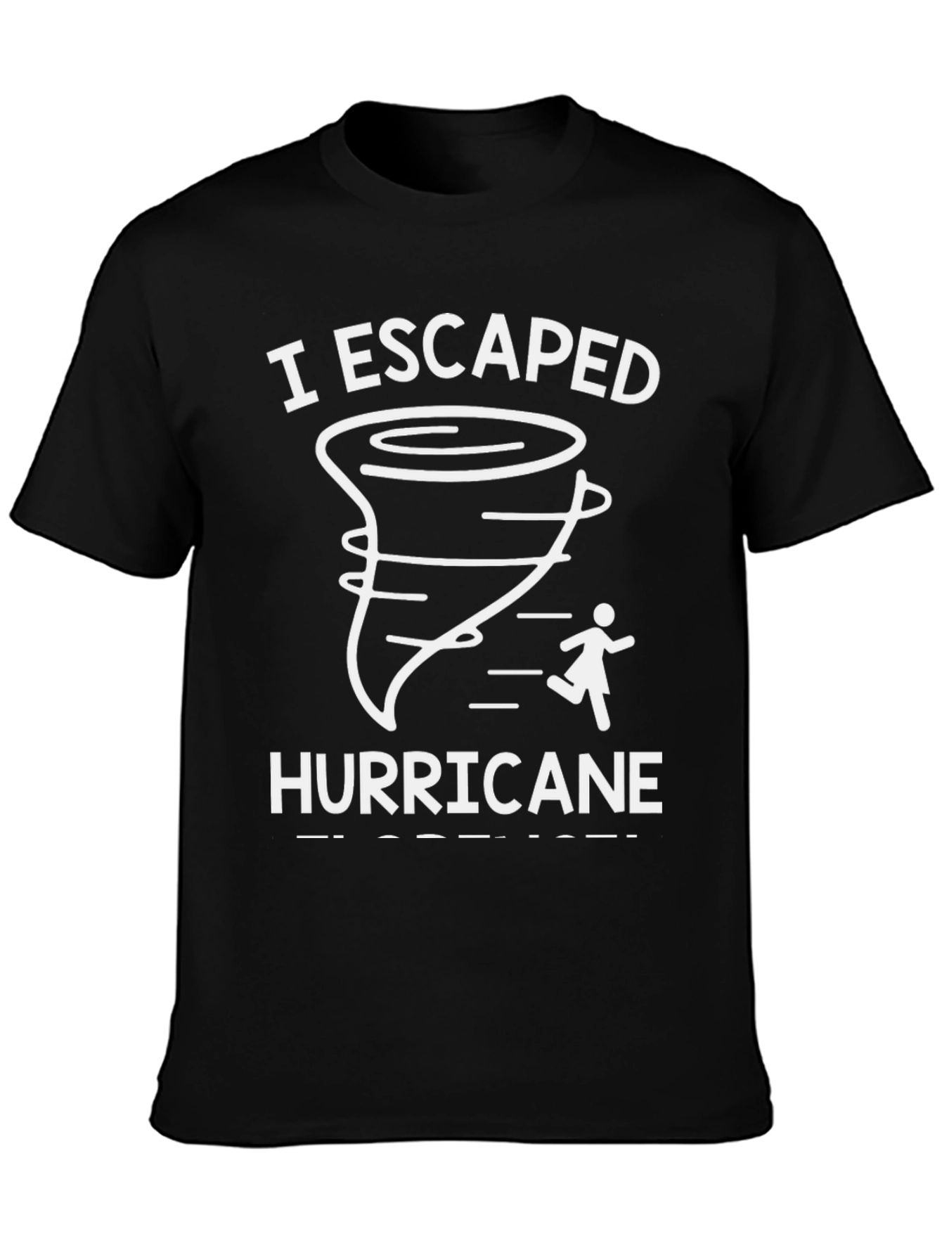 I Escaped Hurricane Tee - Black Cotton Graphic T-Shirt