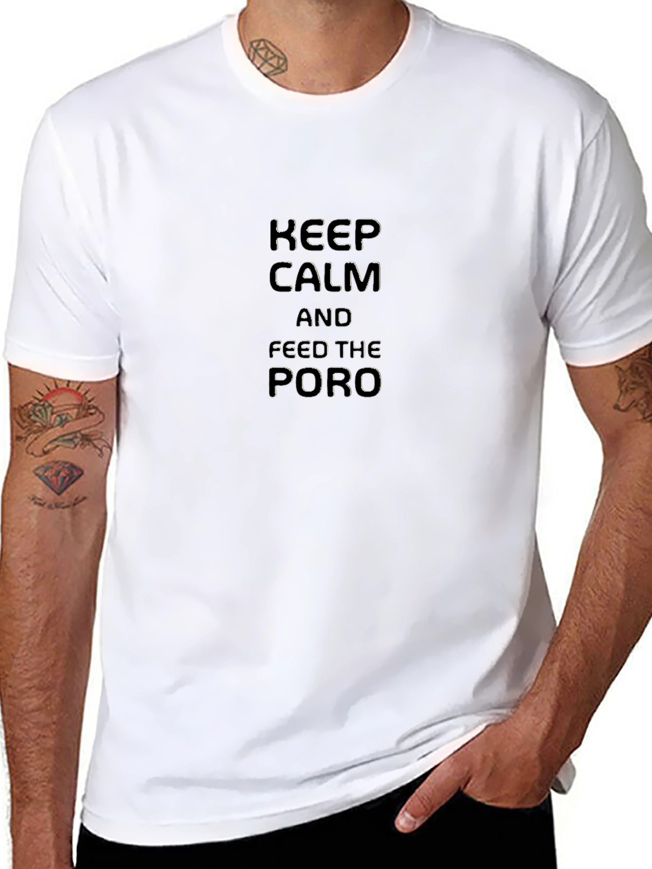 Keep Calm and Feed the Poro Black T-Shirt