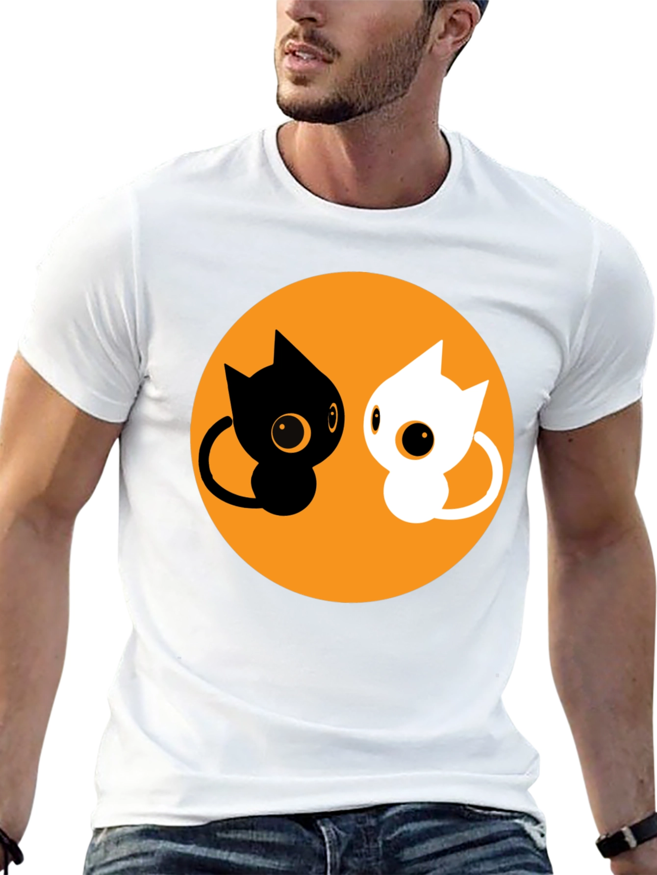 Yin Yang Cats T-Shirt - Cute Balance Design
