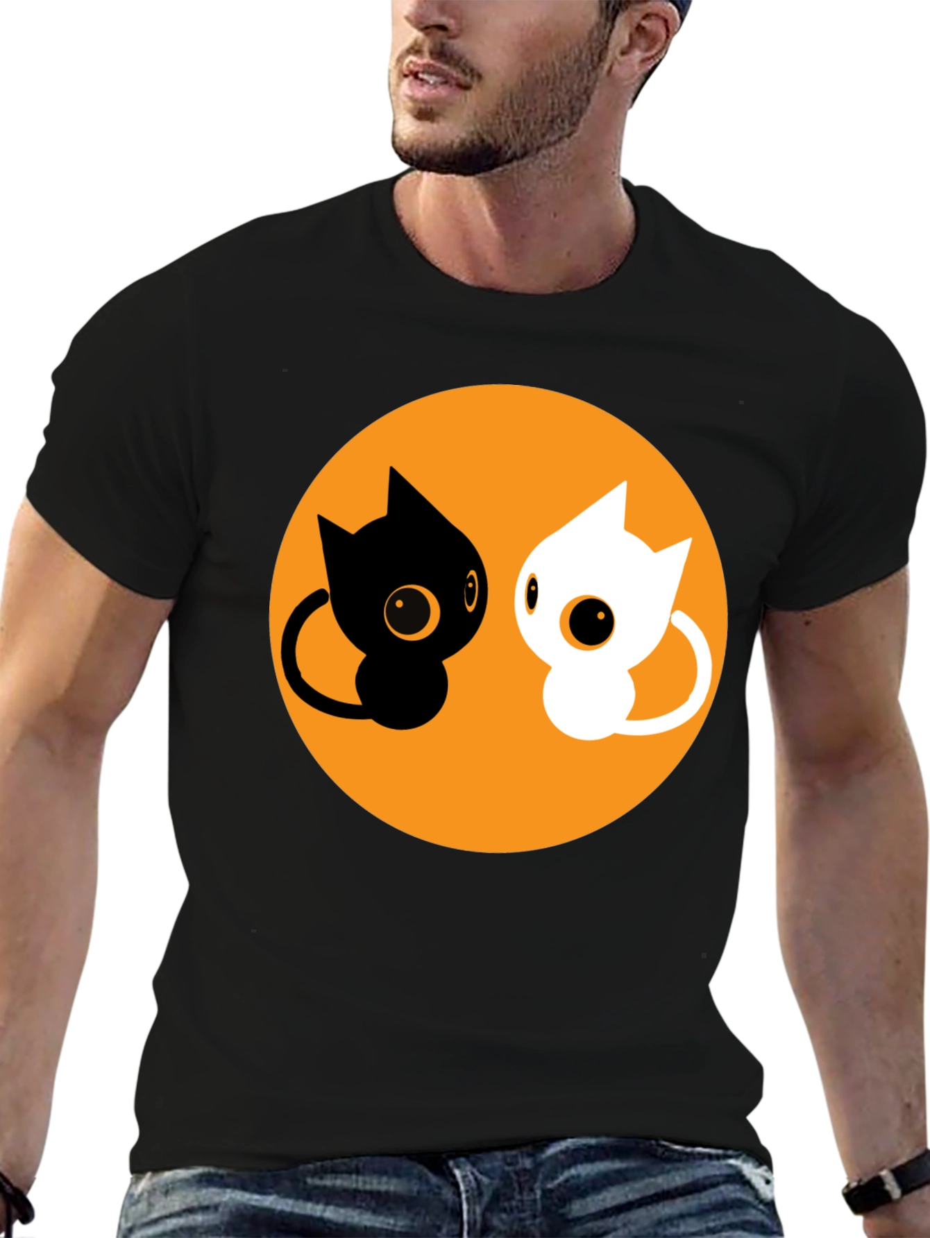 Yin Yang Cats T-Shirt - Cute Balance Design
