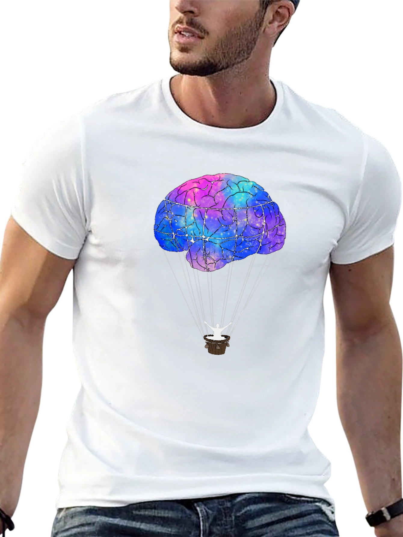 Brain Hot Air Balloon Graphic Tee