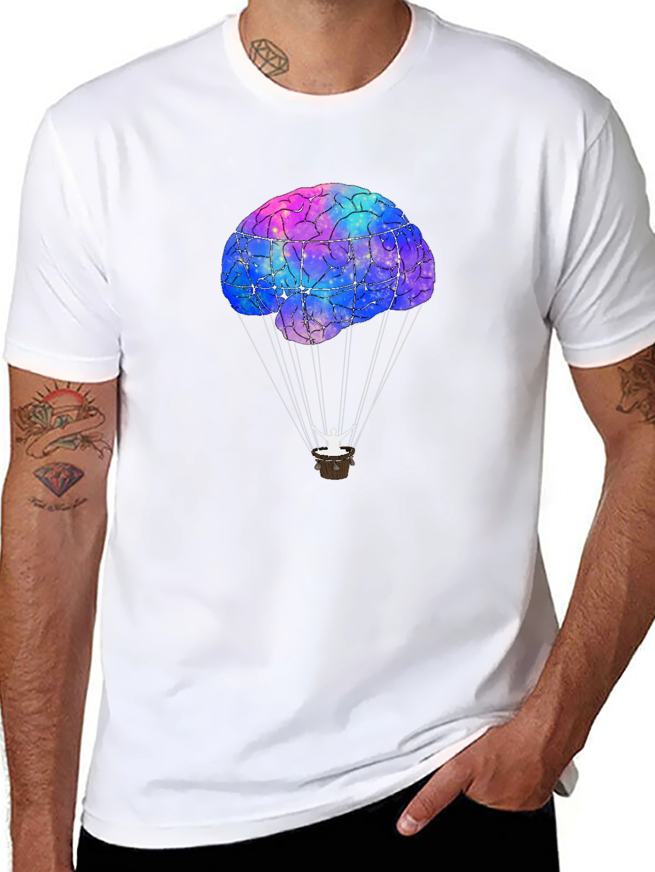 Brain Hot Air Balloon Graphic Tee