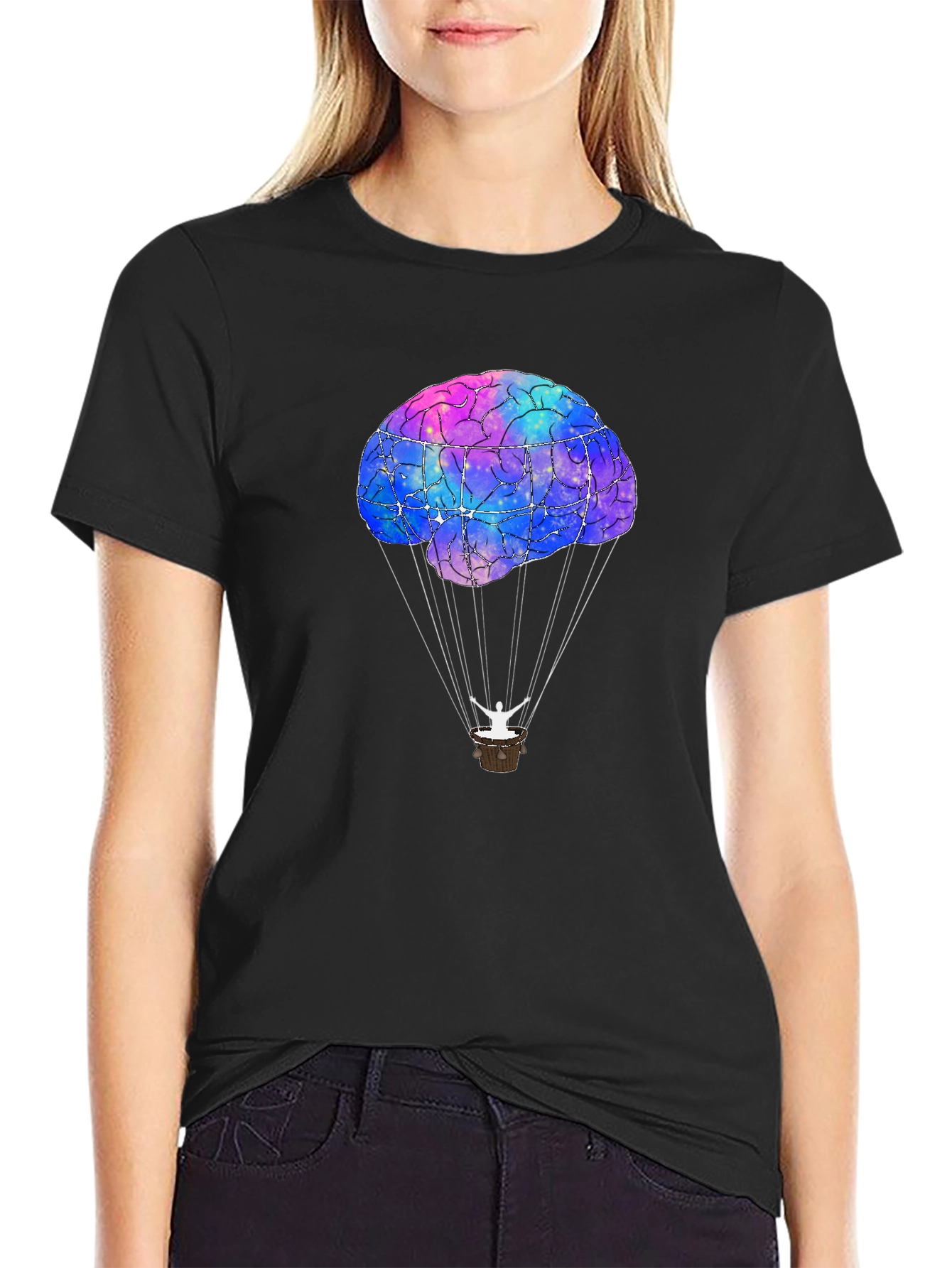 Brain Hot Air Balloon Graphic Tee