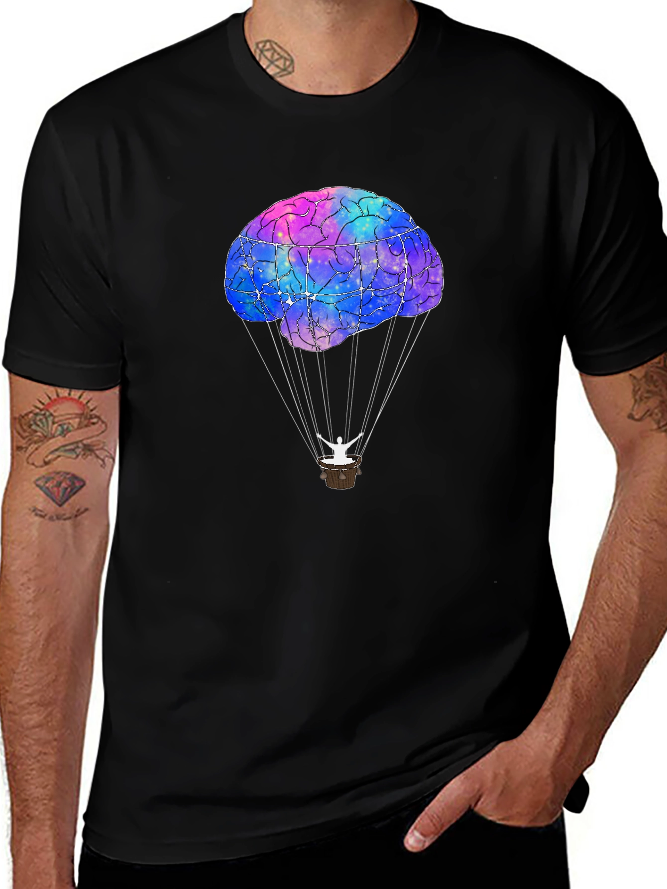 Brain Hot Air Balloon Graphic Tee