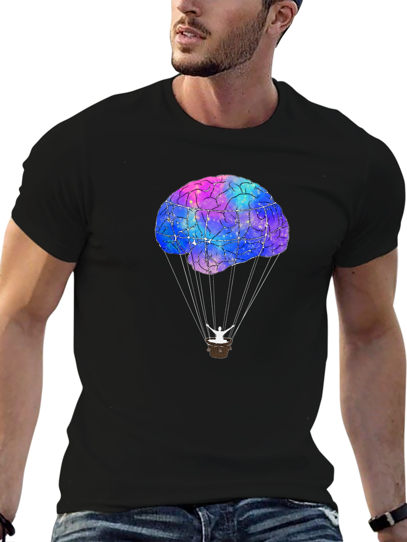 Brain Hot Air Balloon Graphic Tee