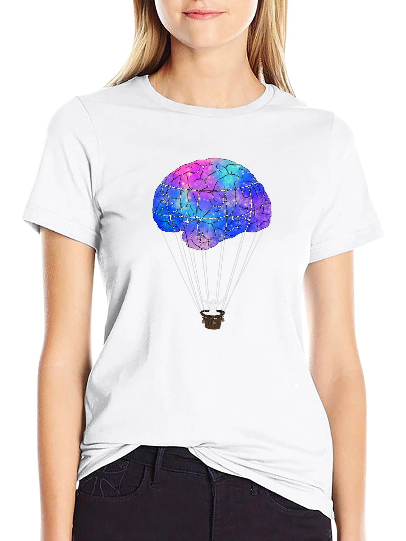 Brain Hot Air Balloon Graphic Tee