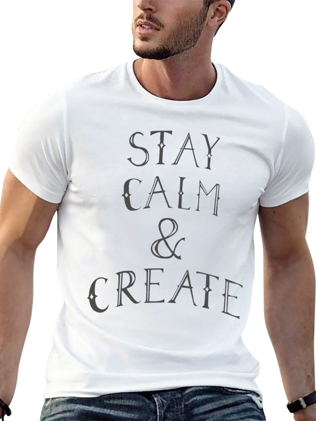 Stay Calm & Create T-Shirt - Black Graphic Tee