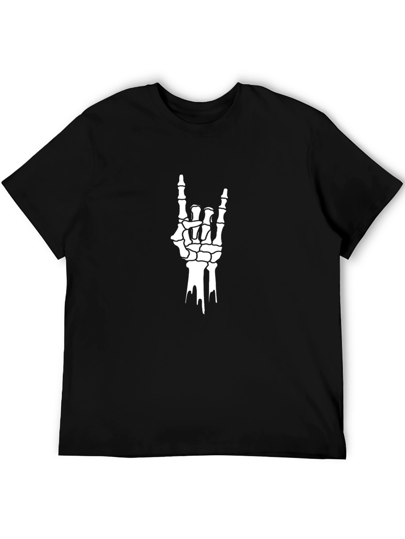 Skeleton Hand Rock On T-Shirt - Black