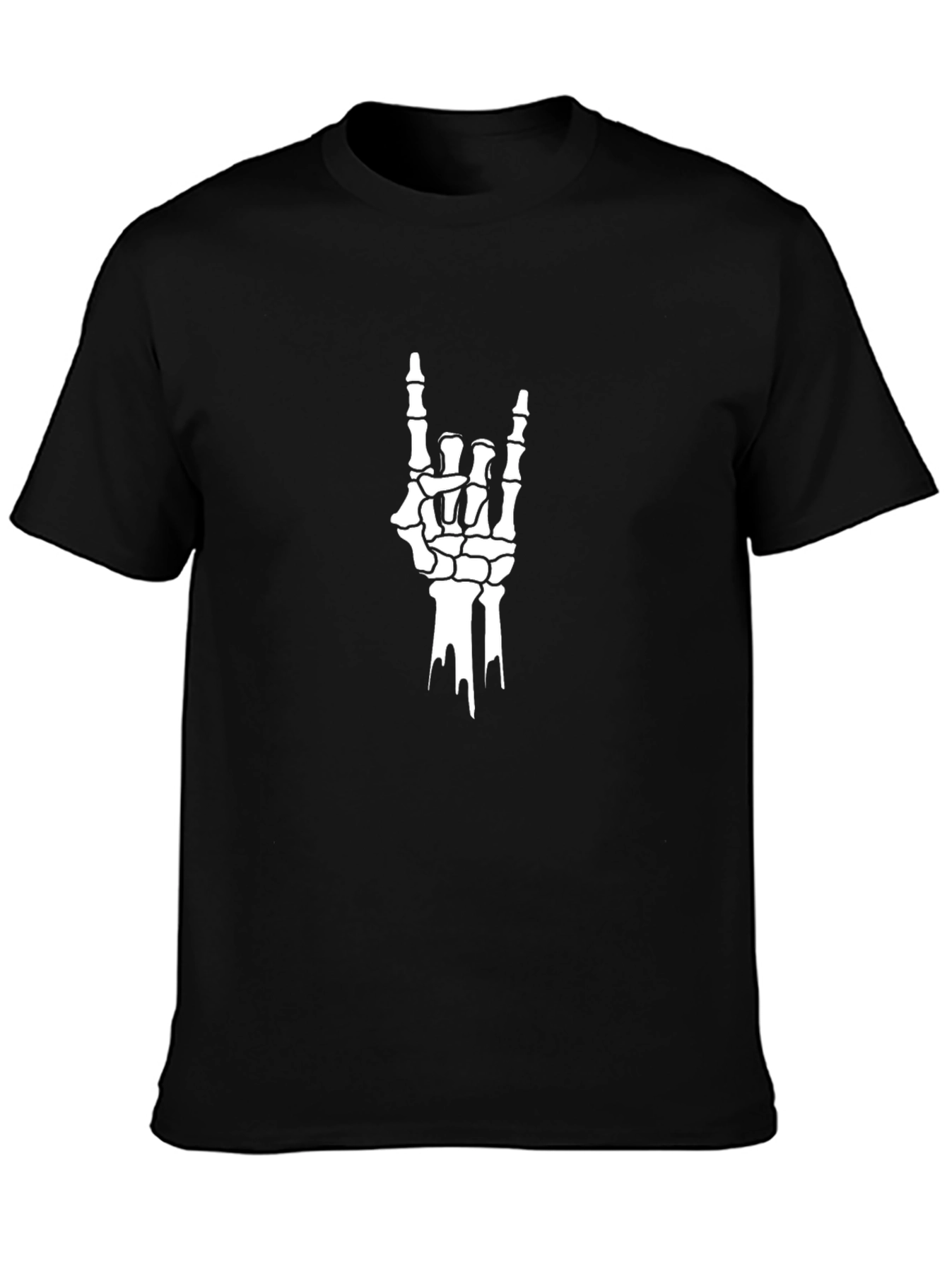Skeleton Hand Rock On T-Shirt - Black