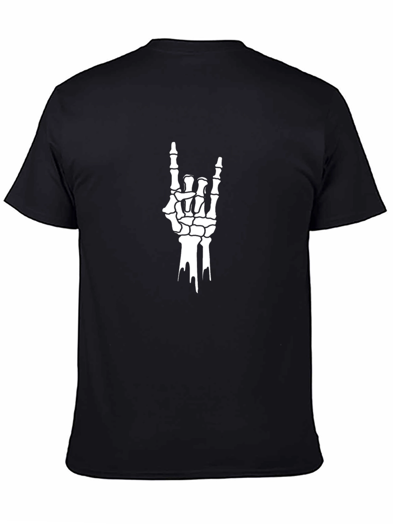 Skeleton Hand Rock On T-Shirt - Black