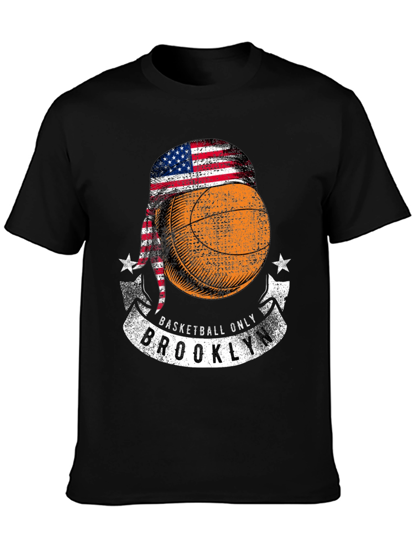 Basketball Brooklyn Tee - USA Flag Headband Design