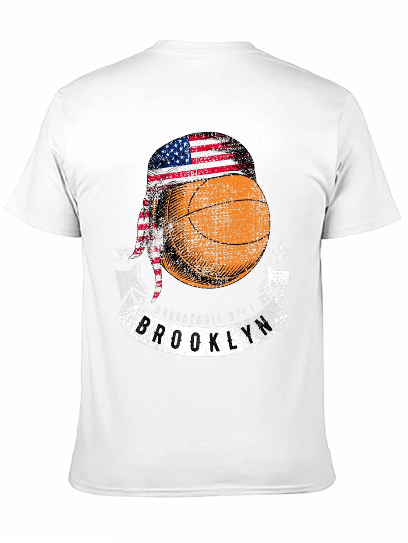 Basketball Brooklyn Tee - USA Flag Headband Design