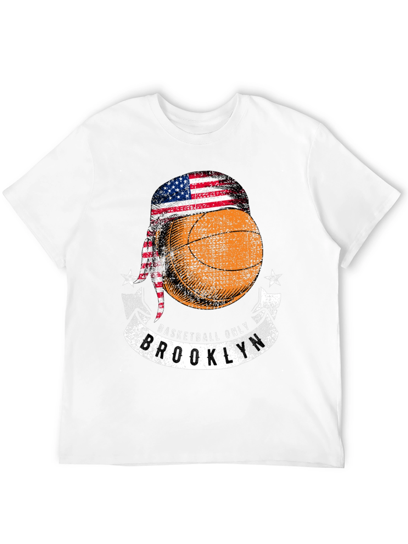 Basketball Brooklyn Tee - USA Flag Headband Design