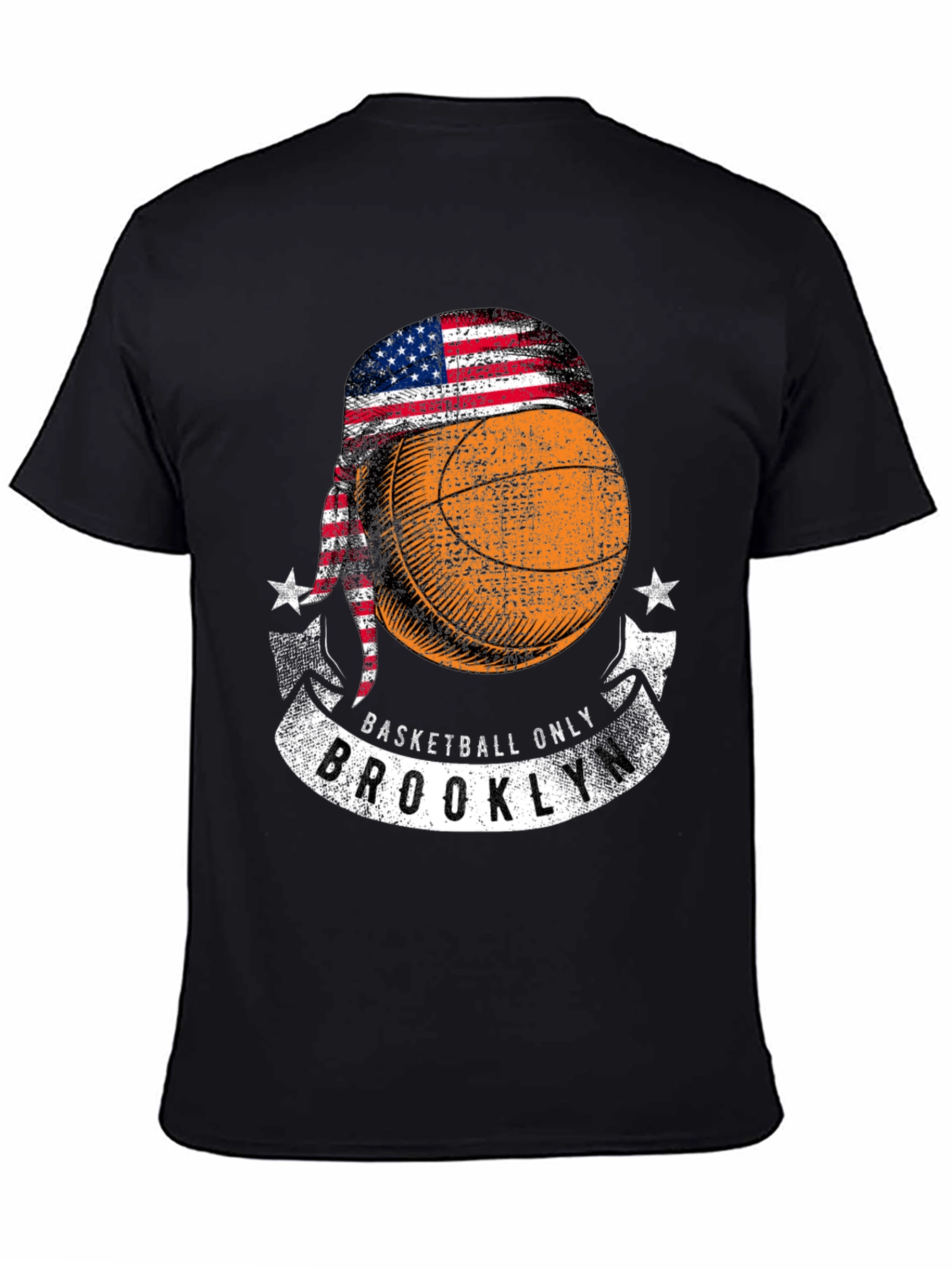 Basketball Brooklyn Tee - USA Flag Headband Design