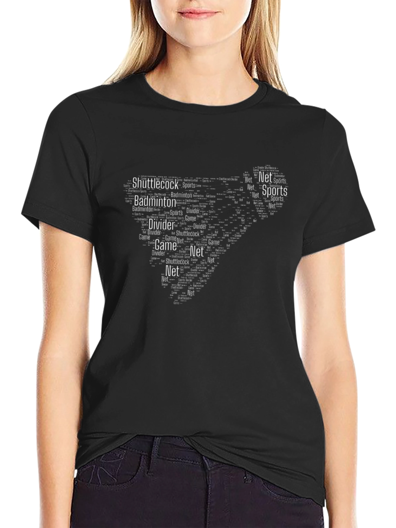 Badminton Word Art Graphic Tee