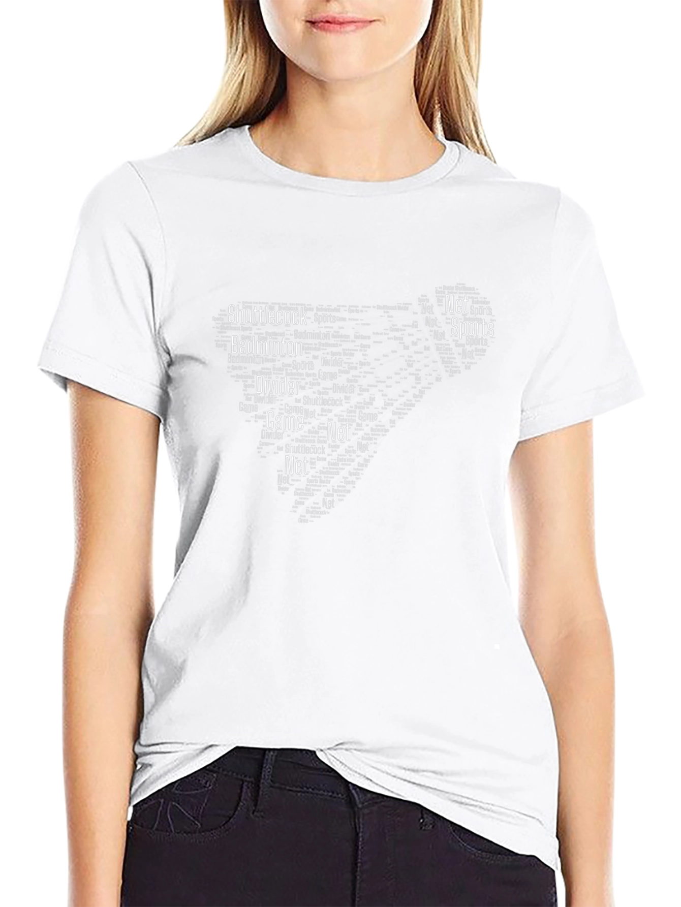 Badminton Word Art Graphic Tee