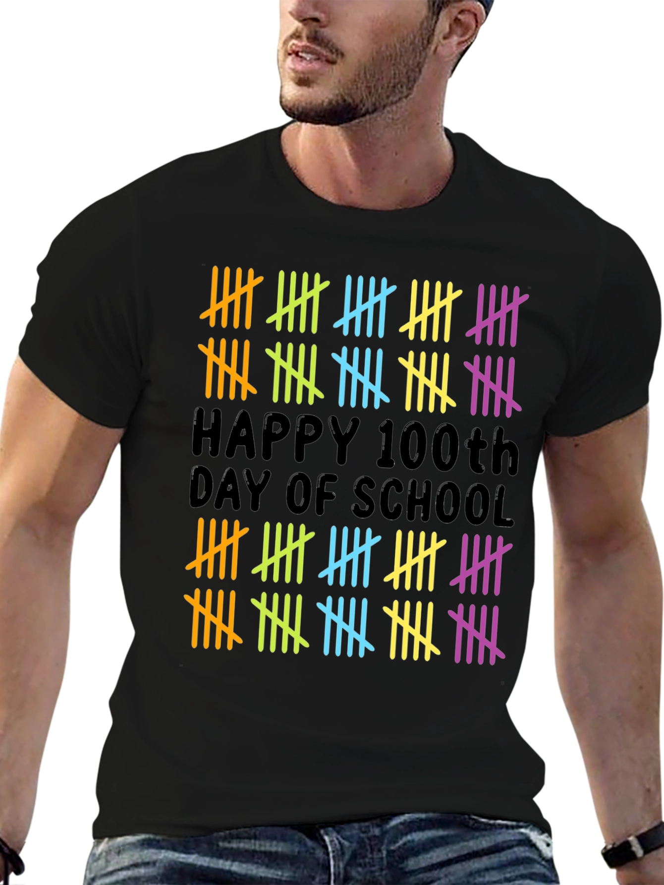 Happy 100th Day of School Tally Marks Teacher Shirt