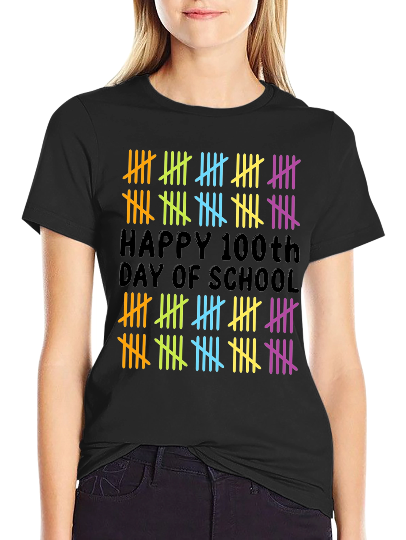Happy 100th Day of School Tally Marks Teacher Shirt