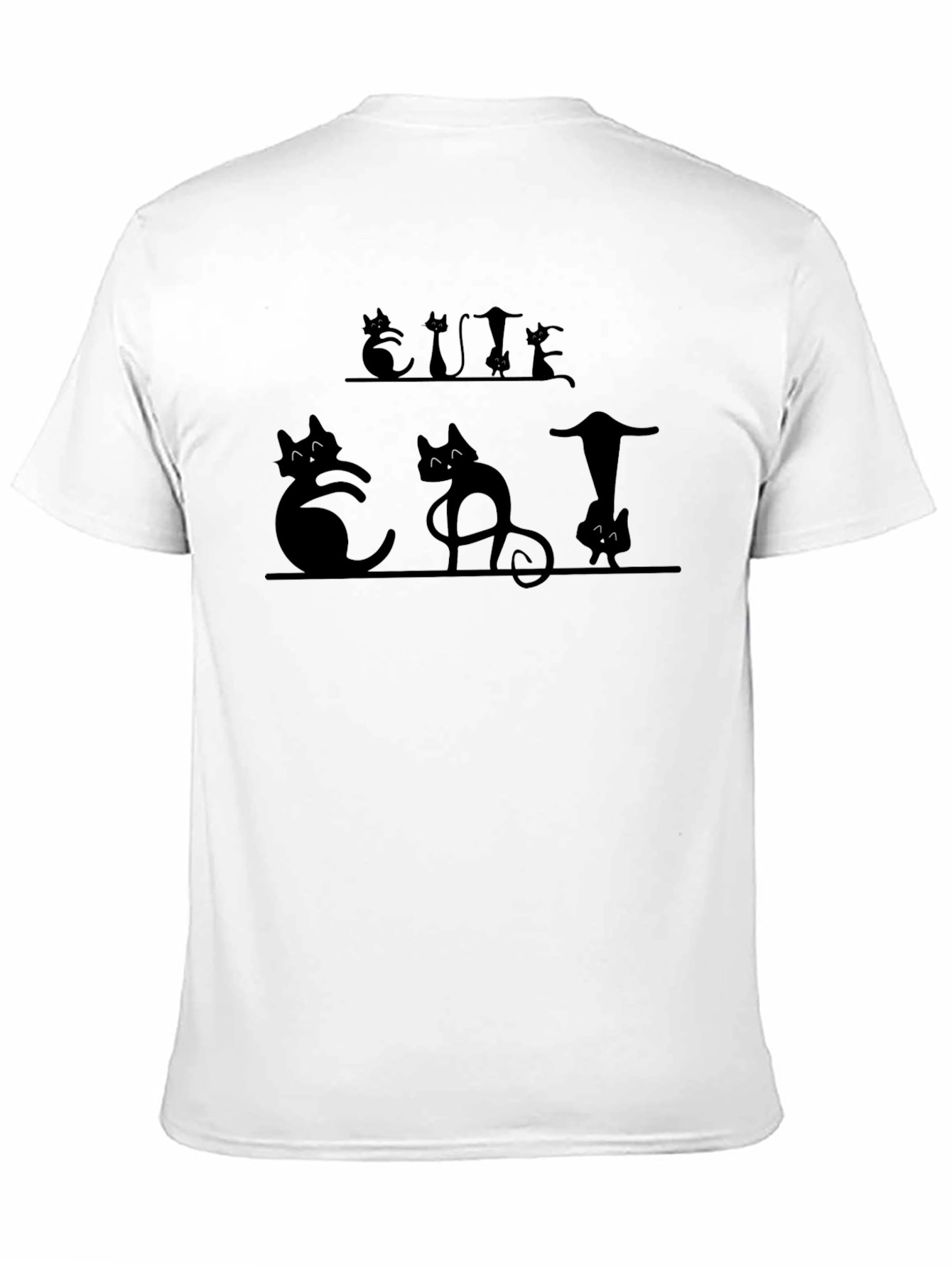Cute Cats Black Graphic T-Shirt
