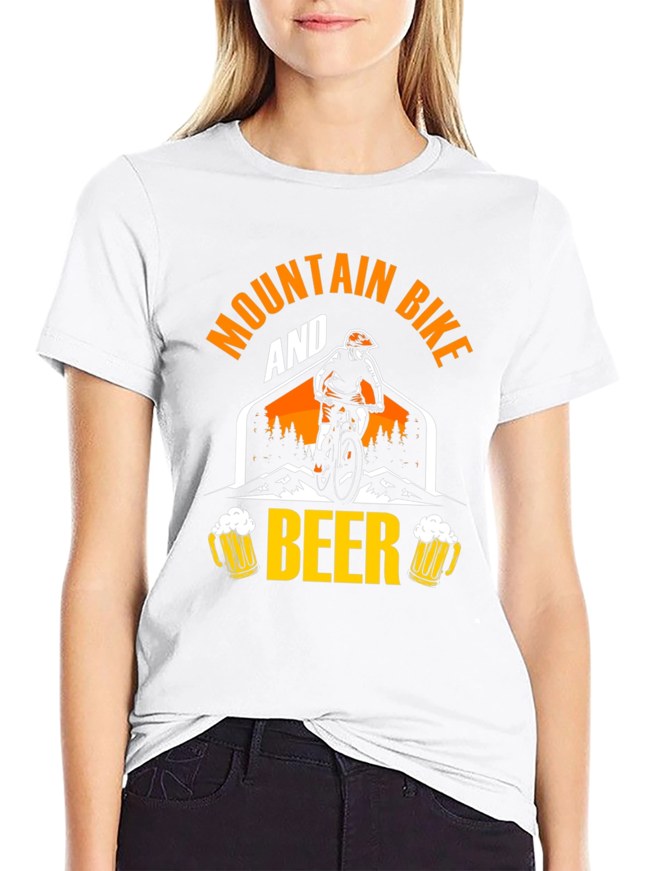 Mountain Bike & Beer Graphic Tee - Black