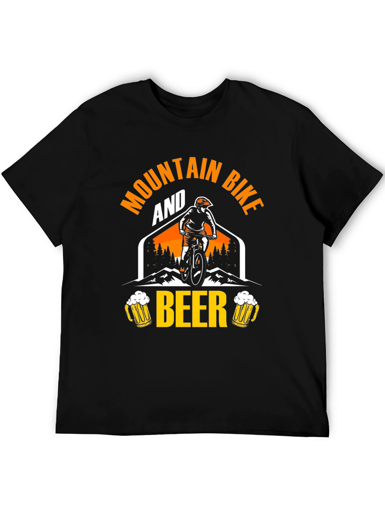 Mountain Bike & Beer Graphic Tee - Black