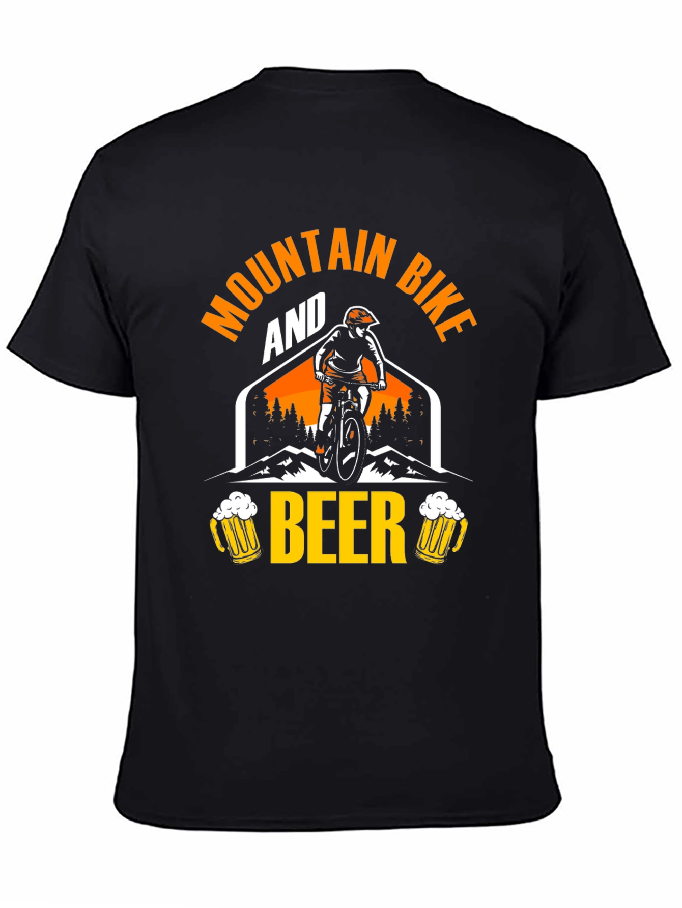 Mountain Bike & Beer Graphic Tee - Black