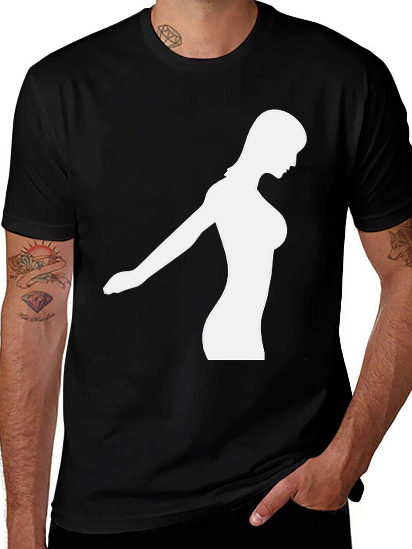 Silhouette Woman Graphic Black T-Shirt