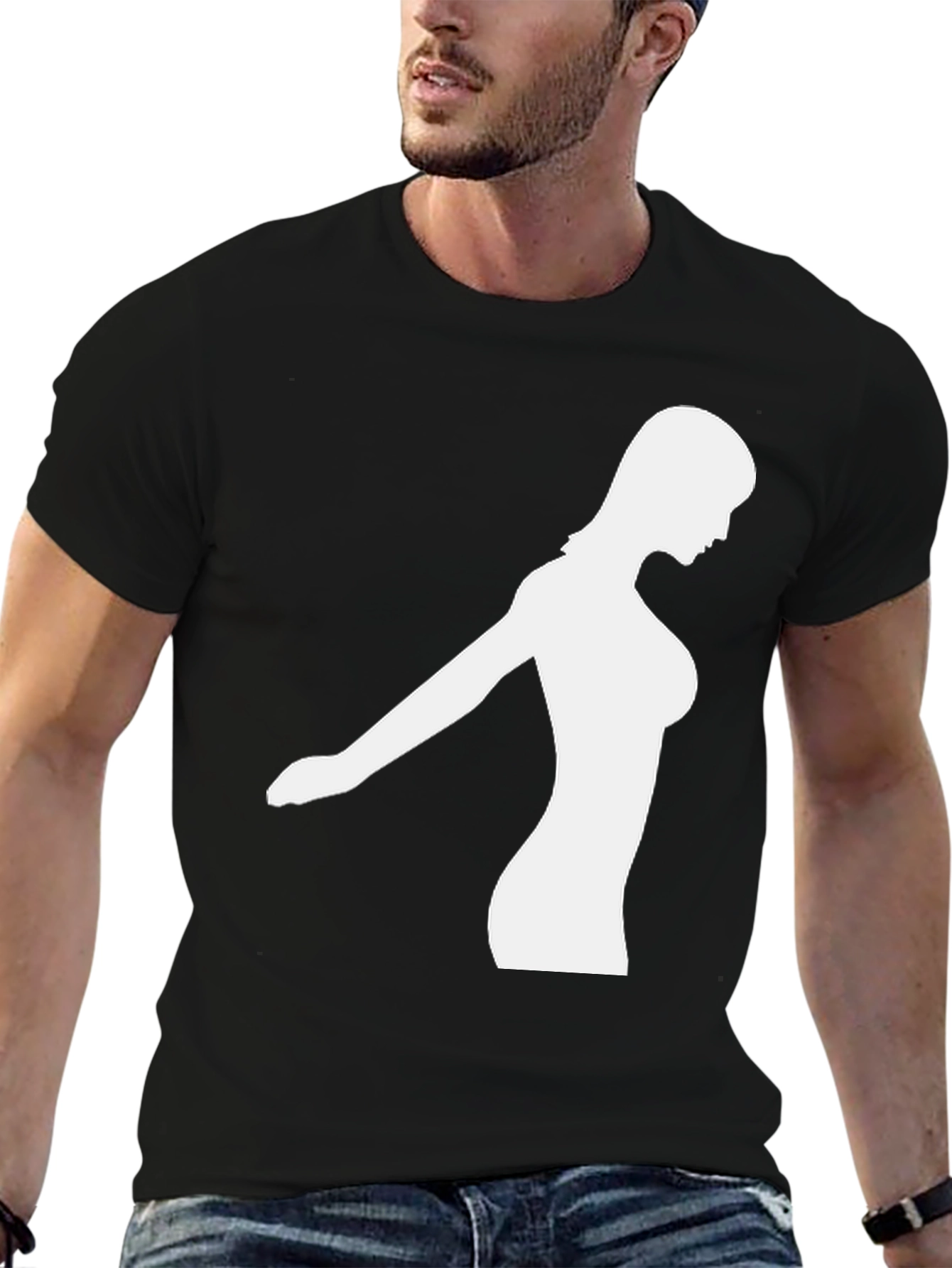 Silhouette Woman Graphic Black T-Shirt