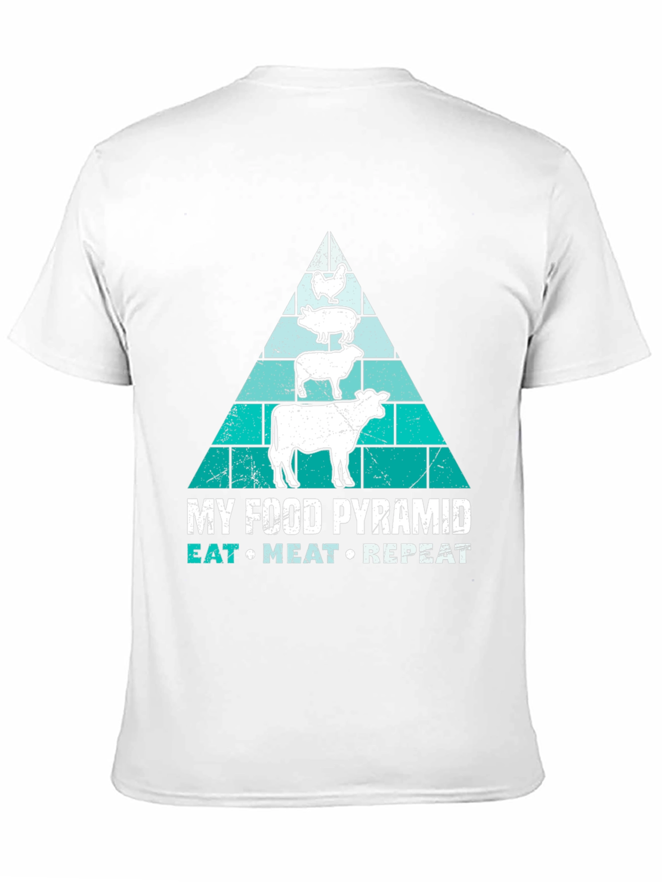 Meat Lovers Food Pyramid T-Shirt - Eat Meat Repeat