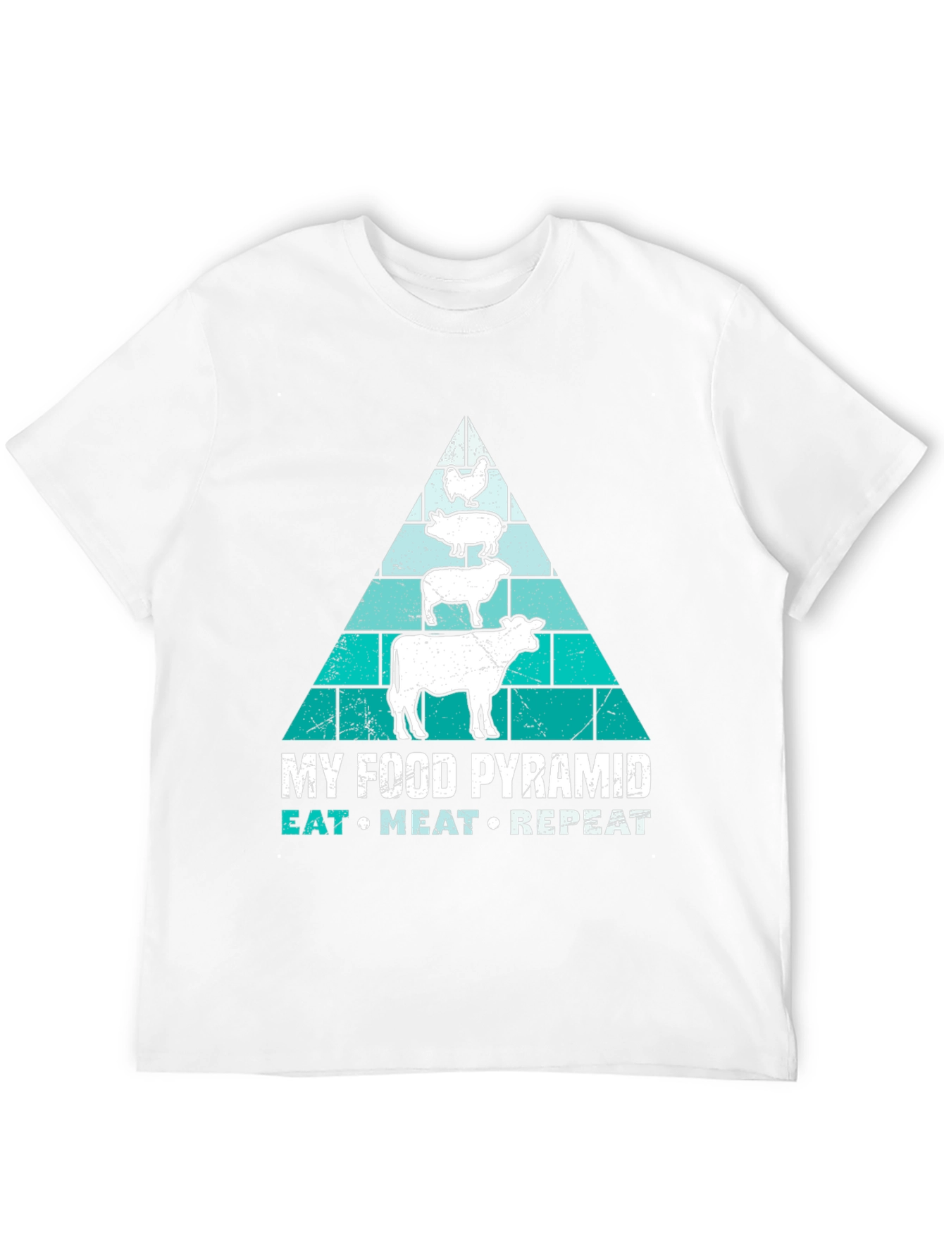 Meat Lovers Food Pyramid T-Shirt - Eat Meat Repeat