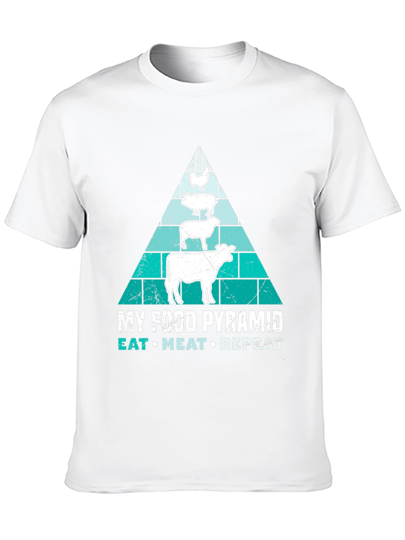 Meat Lovers Food Pyramid T-Shirt - Eat Meat Repeat